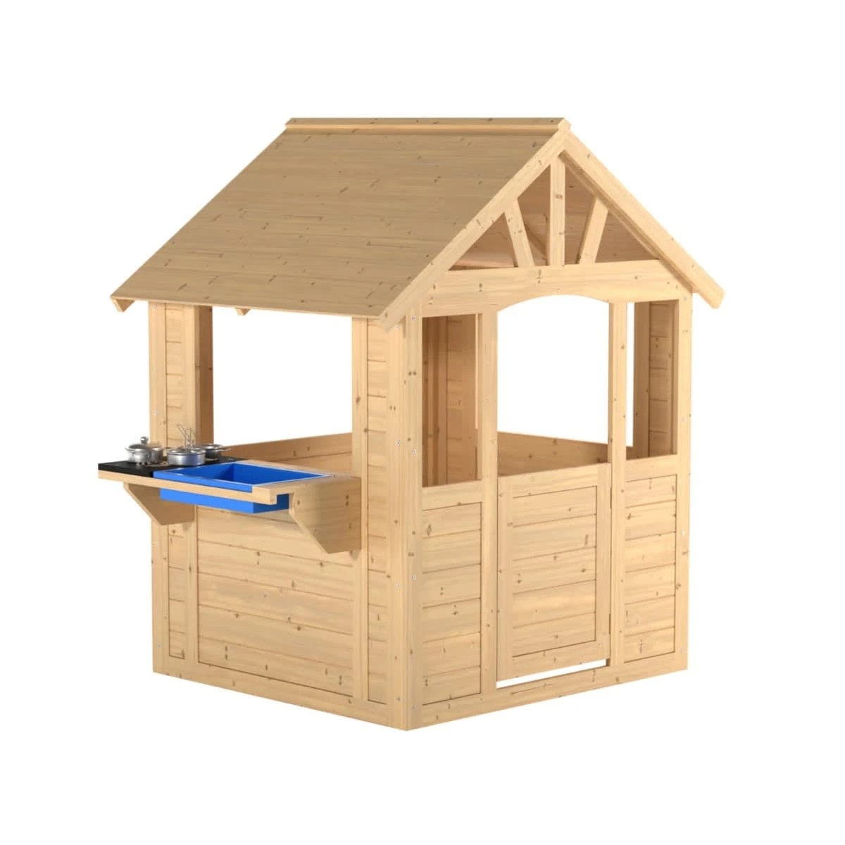3 Activo Let's Go Play: Wooden Cubby House with Kitchen, 3 of 5
