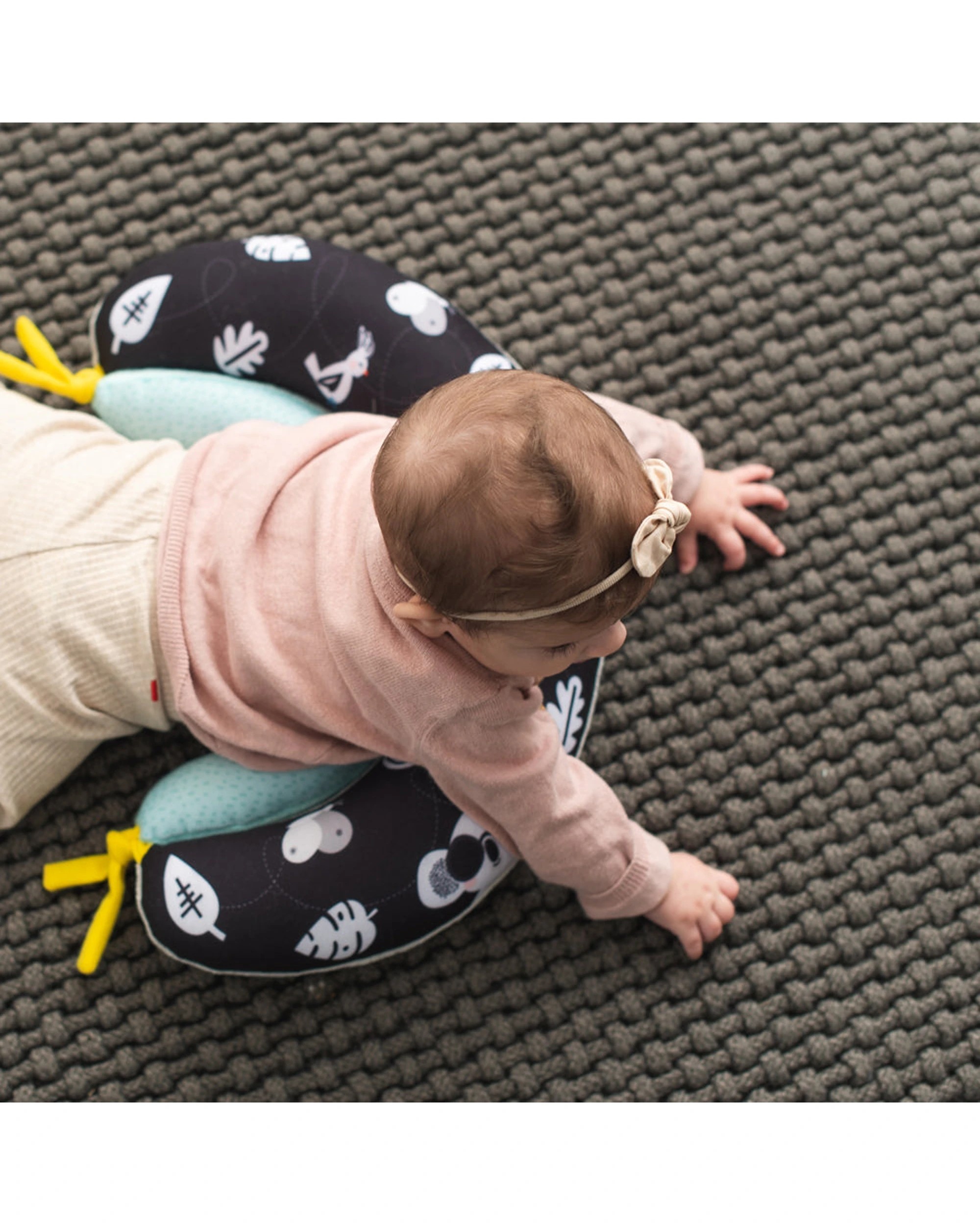 2 Taf Toys 2 In 1 Tummy Time Pillow Ergonomic Support For Baby Development - Multi, 2 of 3