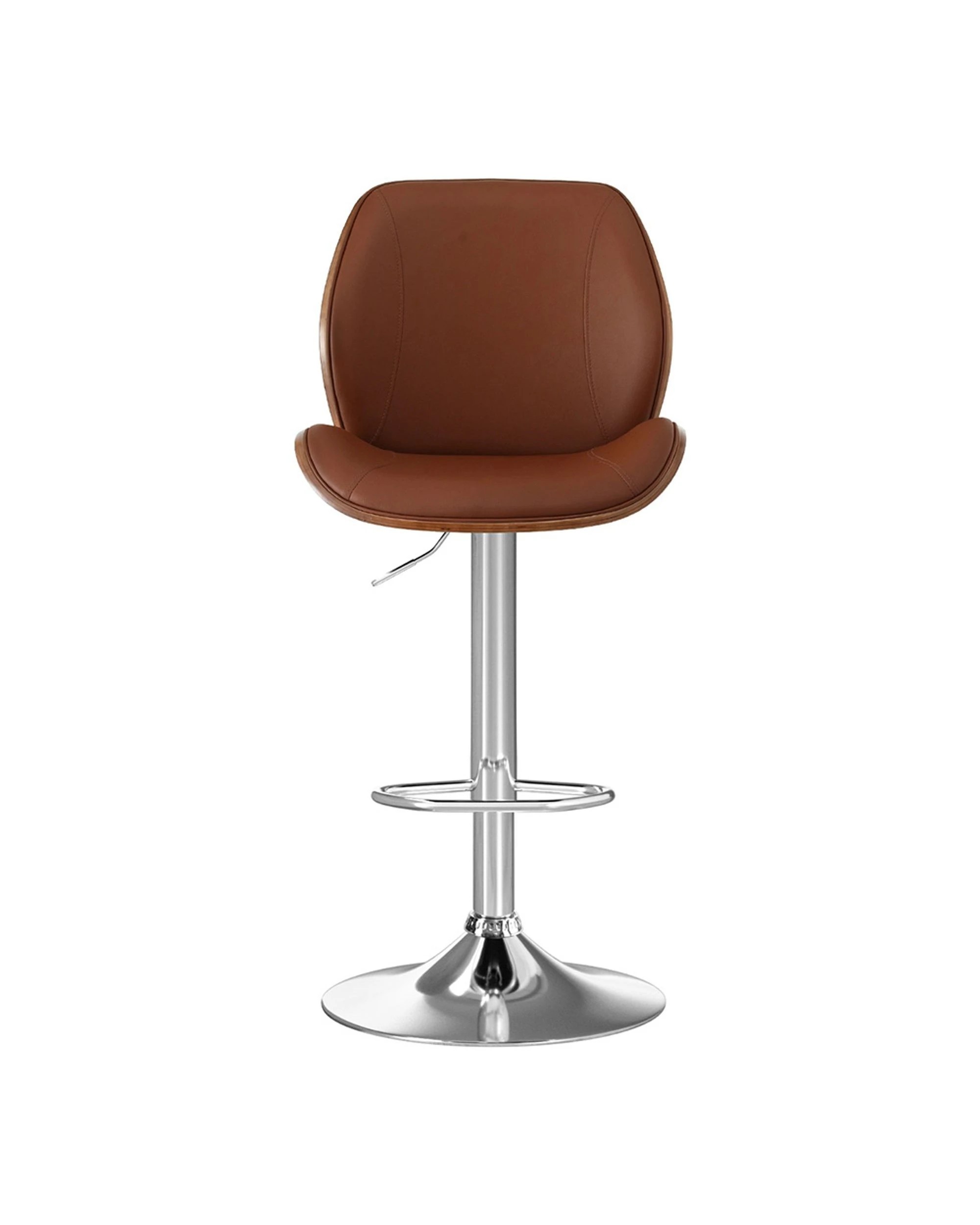 3 Artiss 1X Bar Stool Bentwood Swivel Adjustable Kitchen Dining Counter Stool - Brown, 3 of 4