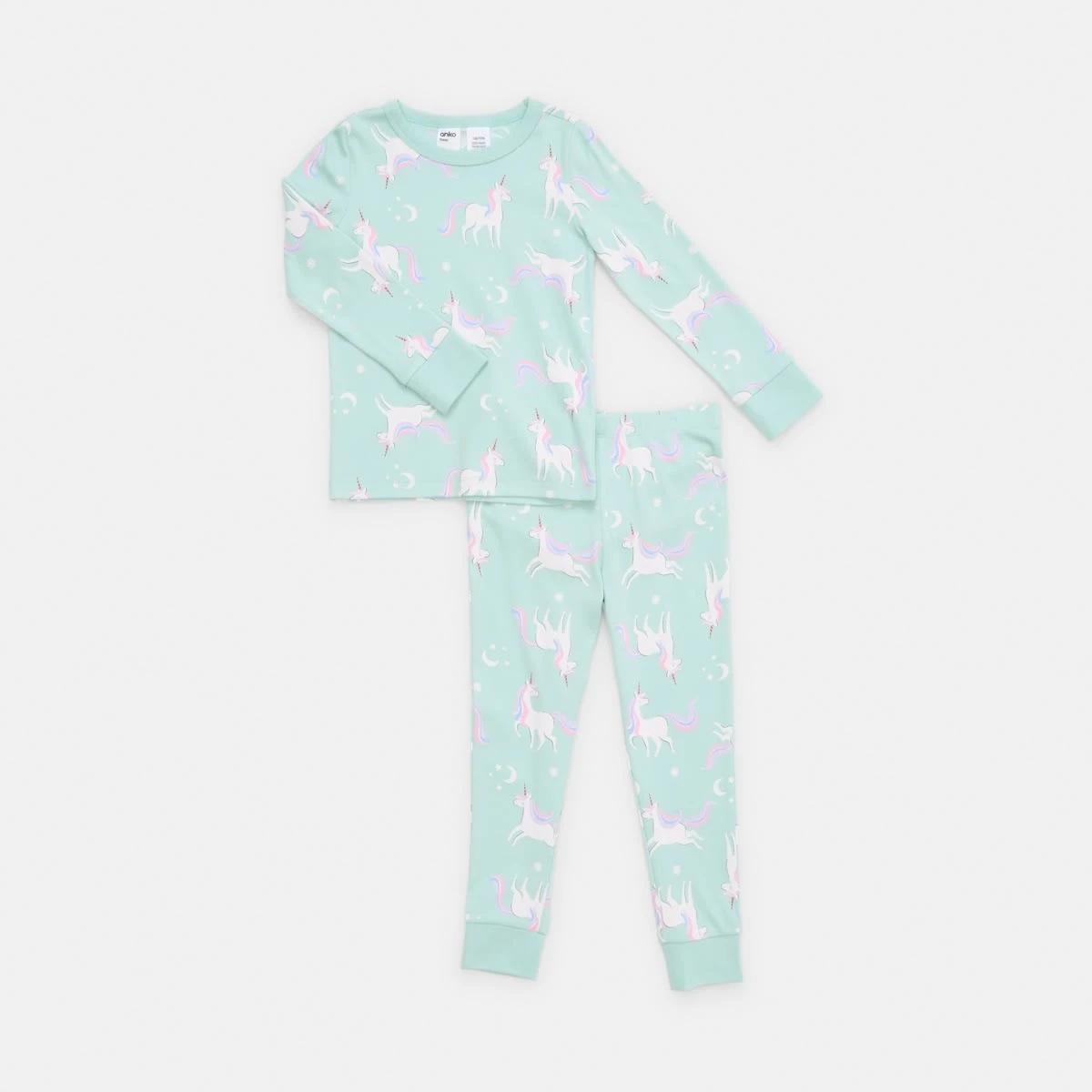 6 Rib Pyjama Set Blu Unicrn, 6 of 9