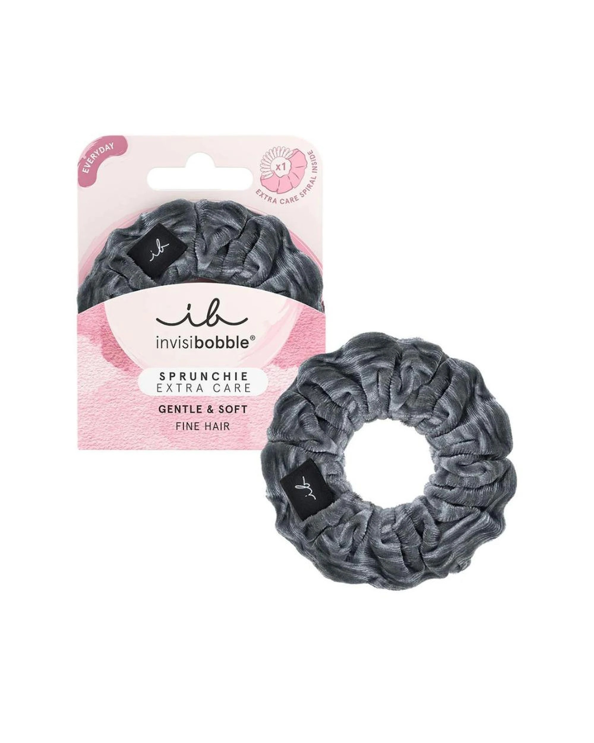 1 Invisibobble Sprunchie Extra Care for Fine Hair Scrunchie - Soft as Silk - Grey, 1 of 2