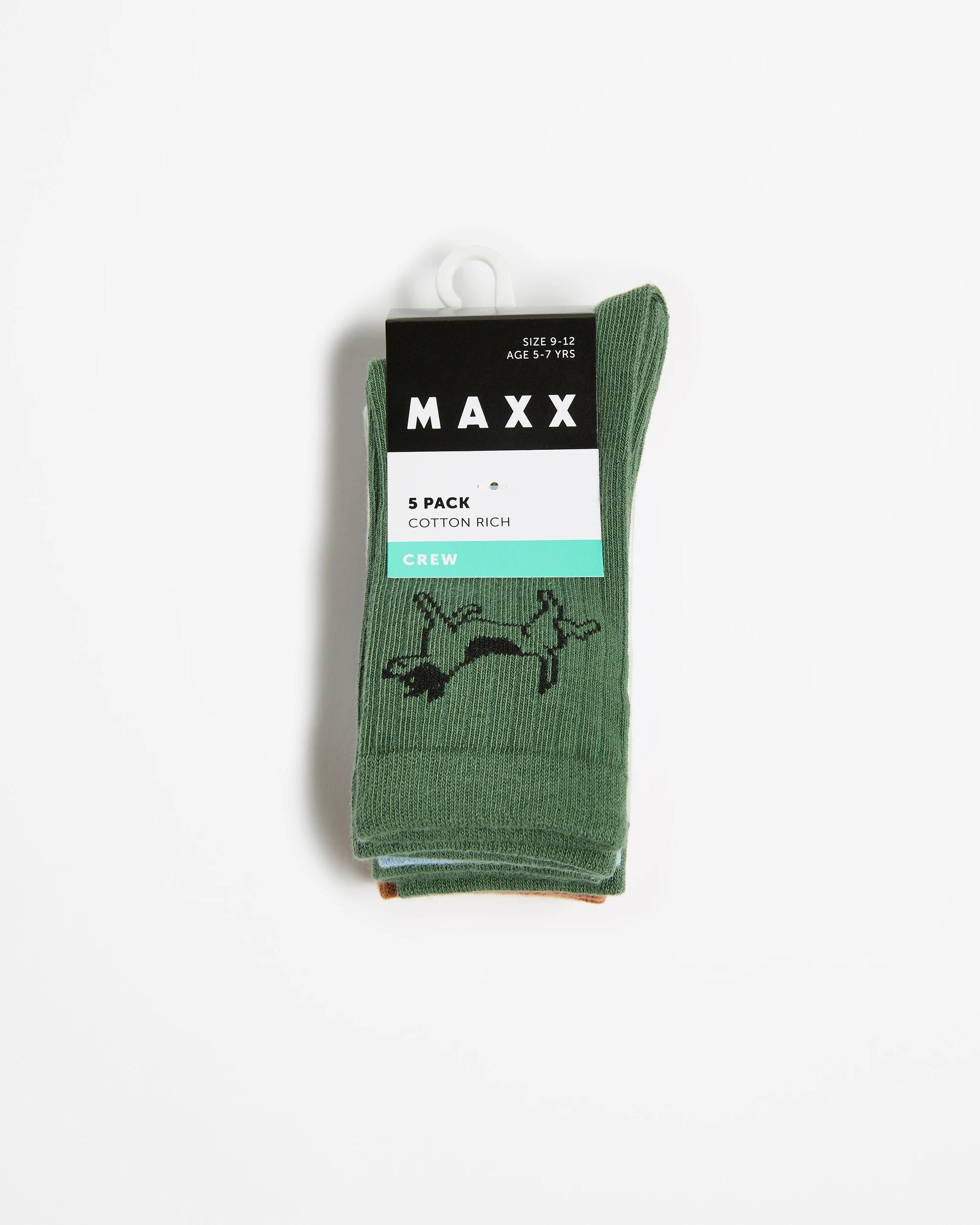 3 Australian Cotton Blend Boys Crew Cut Socks 5 Pack - Maxx DOGS, 3 of 3