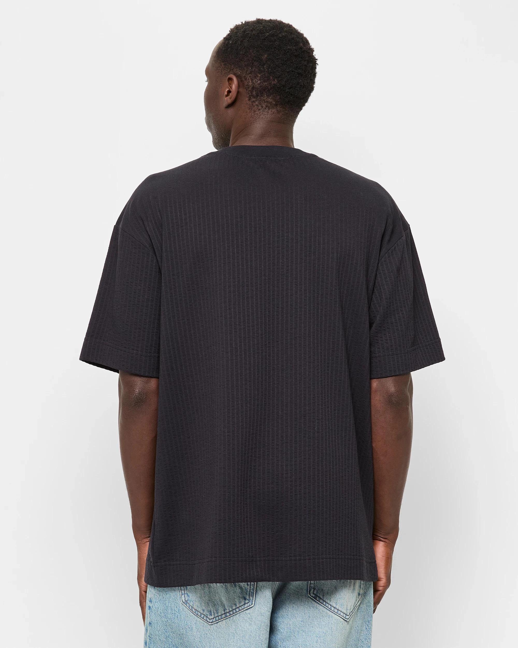 4 Australian Cotton Seersucker T-Shirt - Commons BLACK, 4 of 5