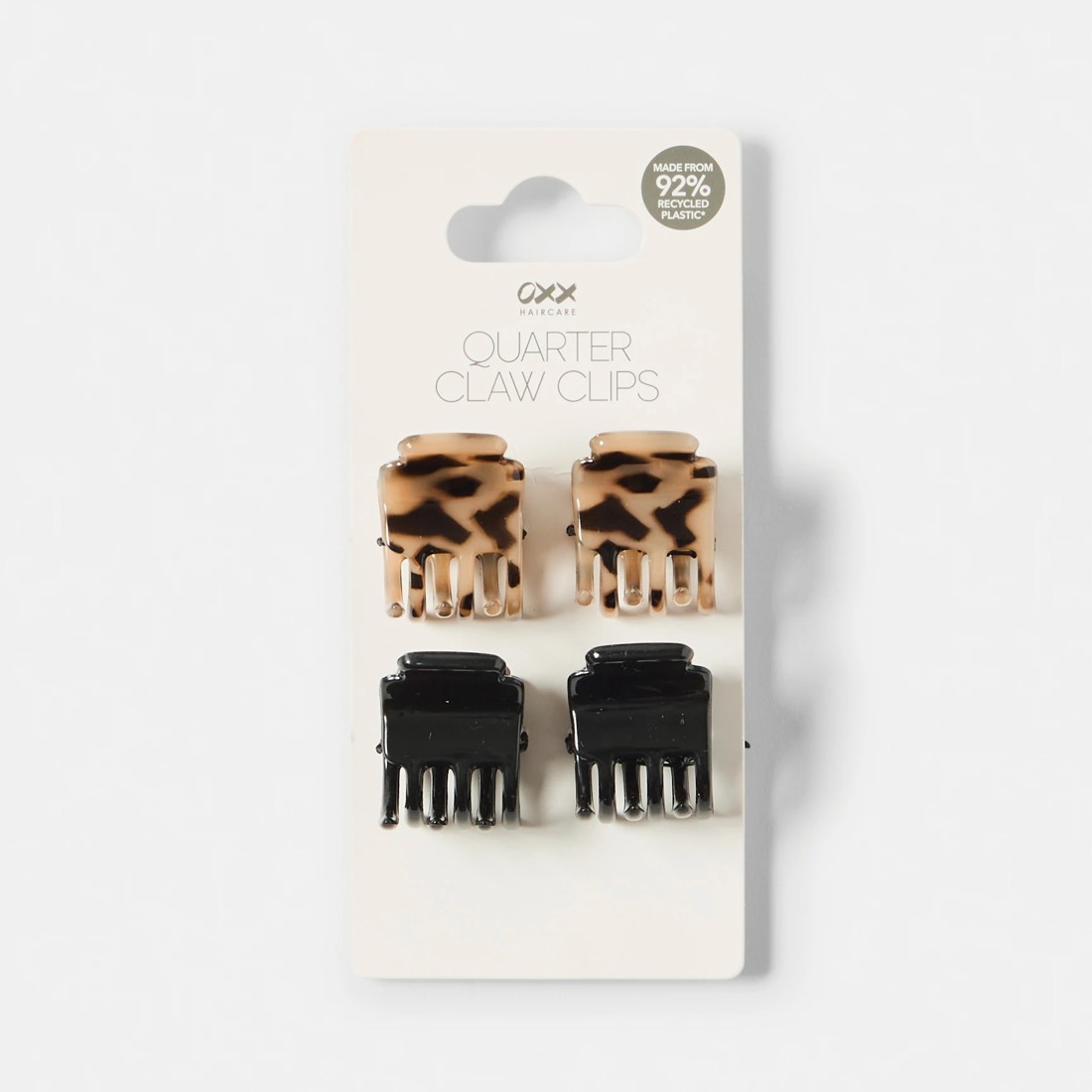 4 OXX Haircare 4 Pack Brown & Black Quarter Claw Clips, 4 of 4