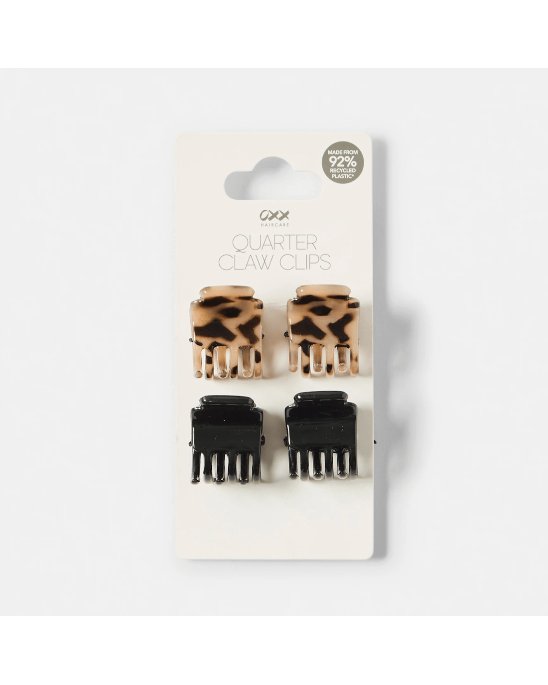 4 OXX Haircare 4 Pack Brown & Black Quarter Claw Clips, 4 of 4