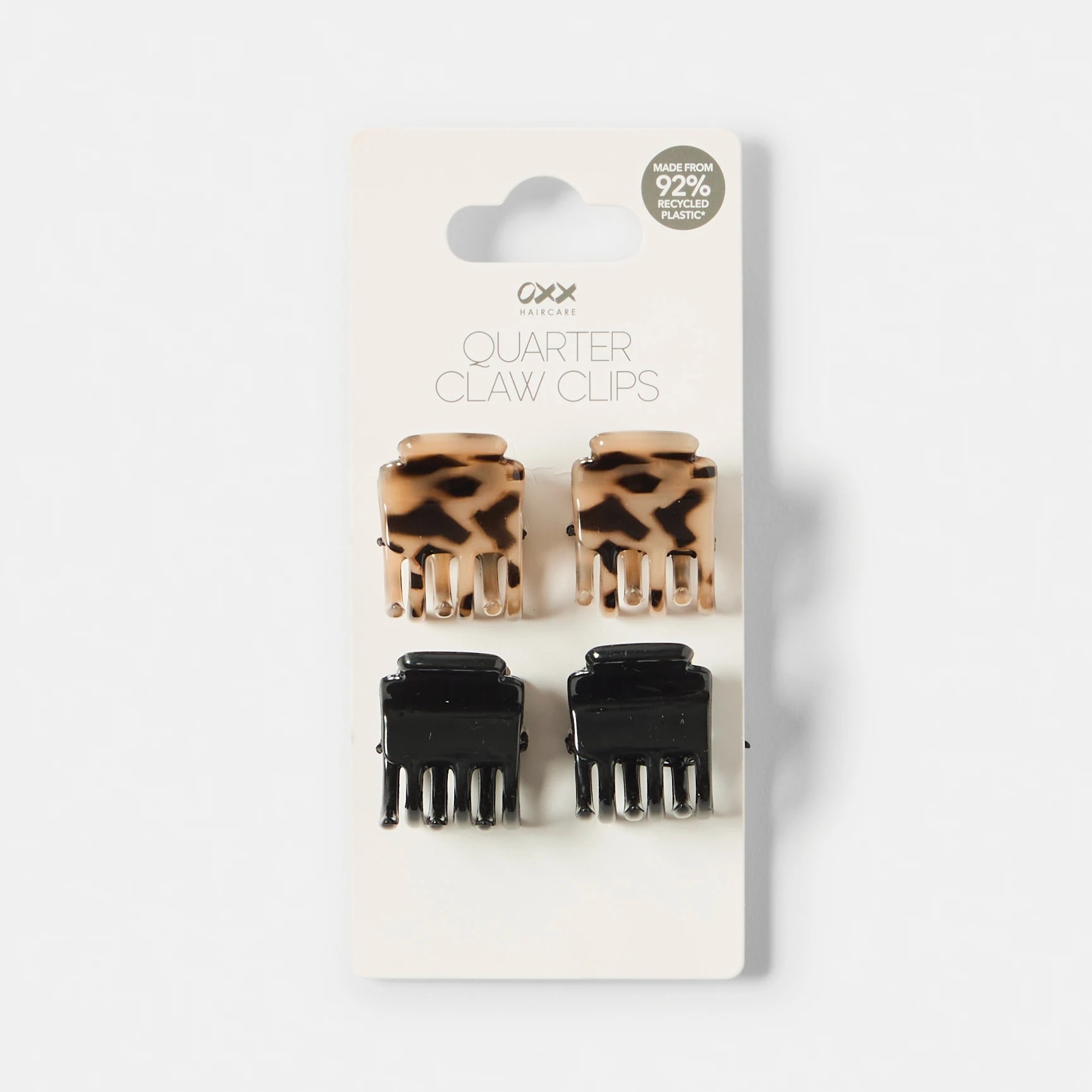 4 OXX Haircare 4 Pack Brown & Black Quarter Claw Clips, 4 of 4