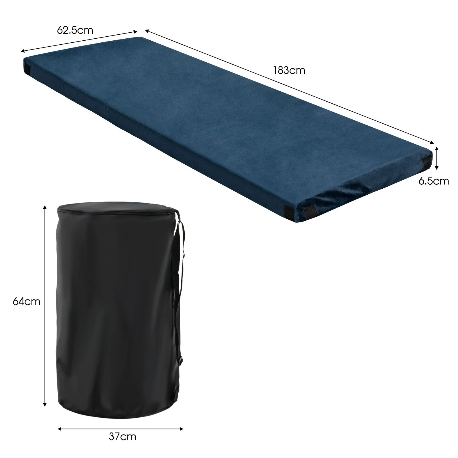 2 Costway 1.8m Memory Foam Camping Mattress Portable Roll Up Sleeping Pad Sleeping Mat, 2 of 2