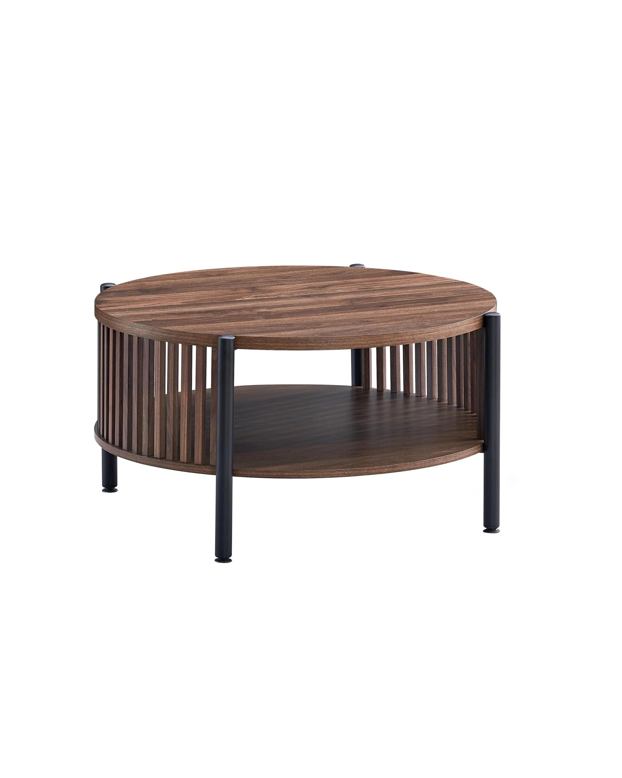 1 Kodu Coffee Table Round 80cm Walnut - Brown, 1 of 3