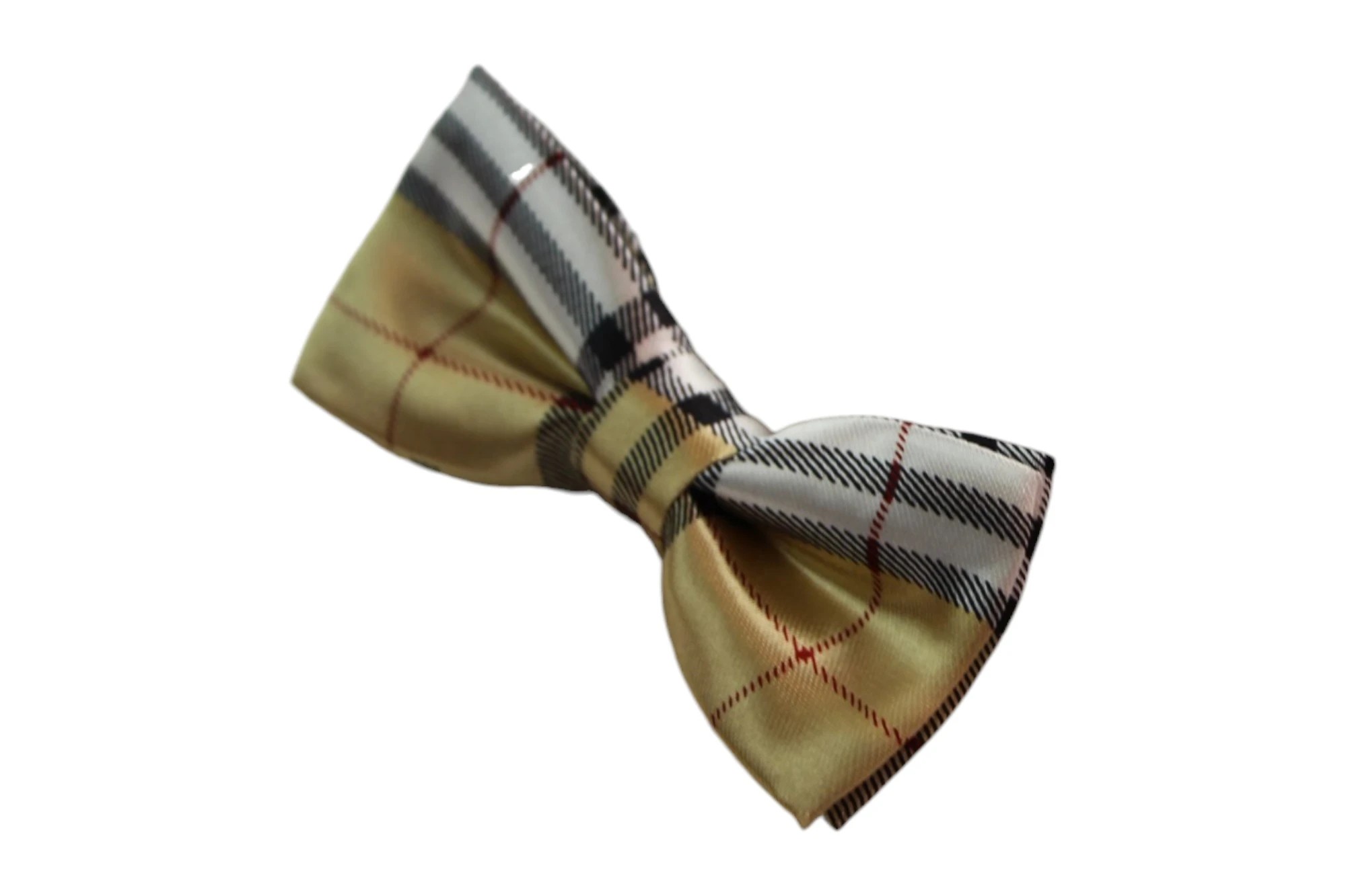 4 Zasel Boys Gold, Black, Red & White Plaid Patterned Bow Tie - Multi, 4 of 4