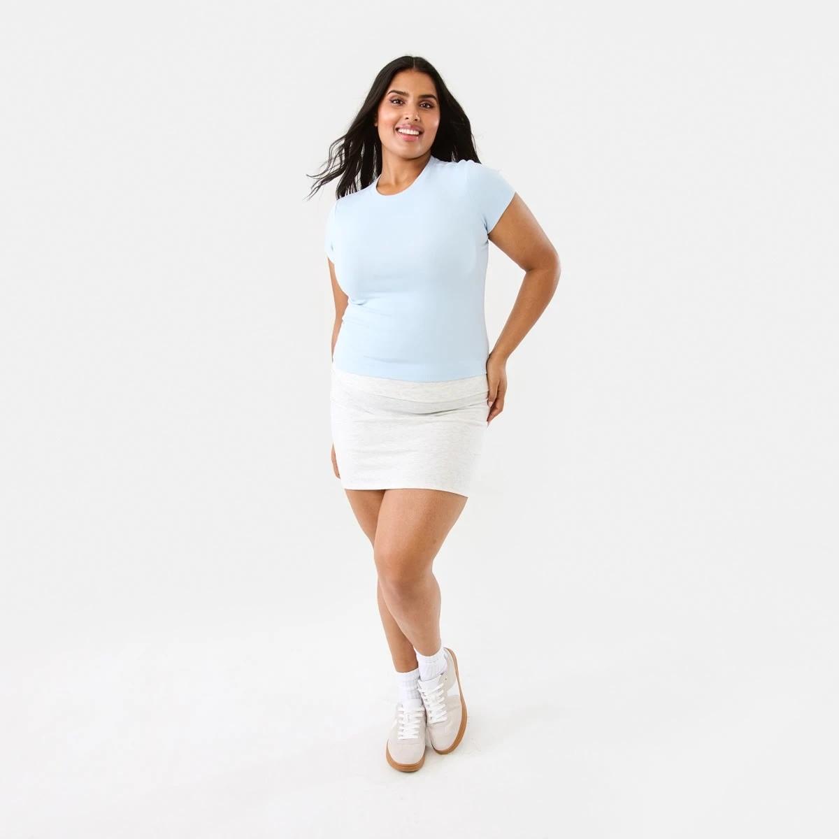 4 Fold Down Waist Skirt Wht Marle, 4 of 7