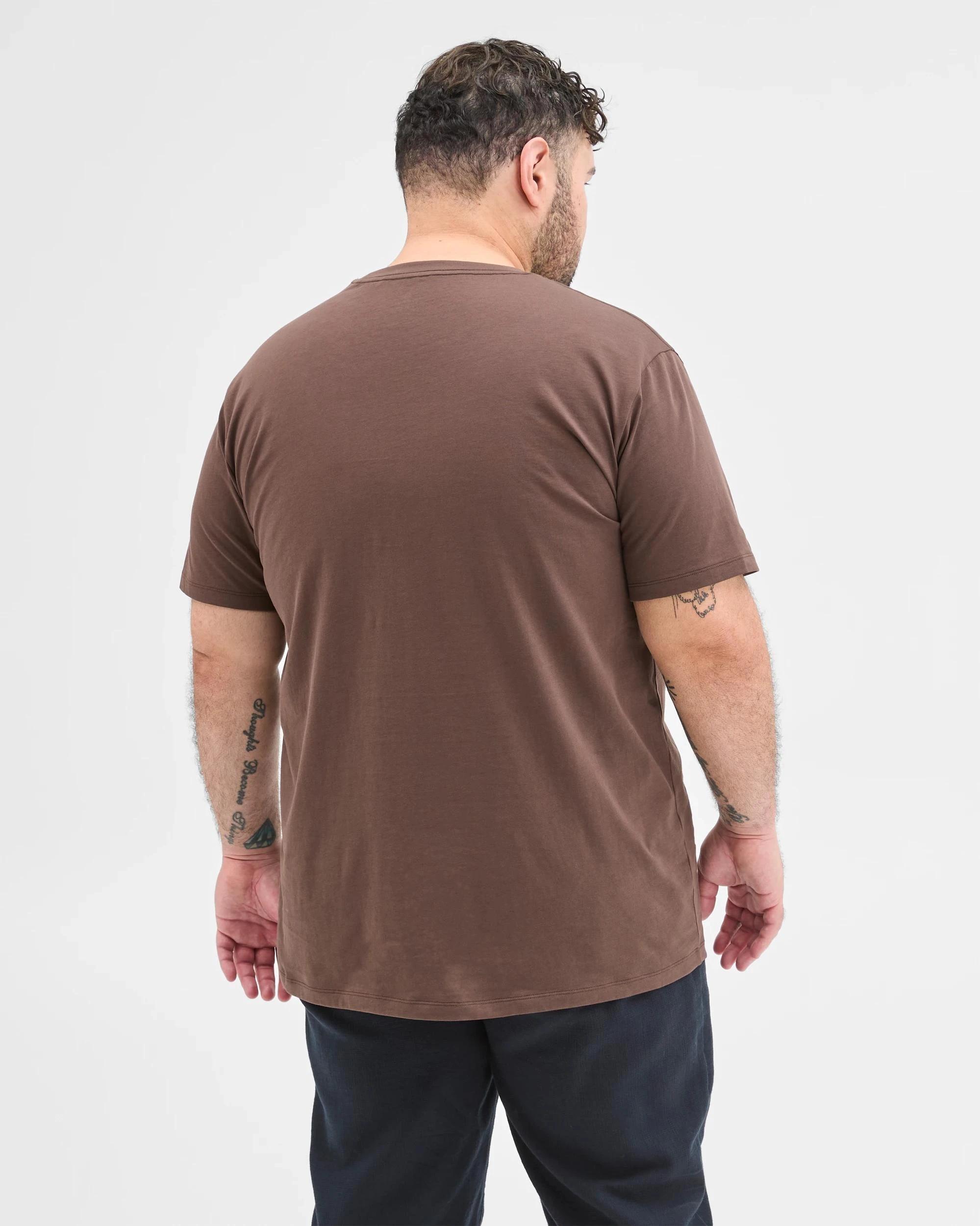 6 Target Man Plus Plus Size Australian Cotton Crew T-Shirt CHOCOLATE, 6 of 6