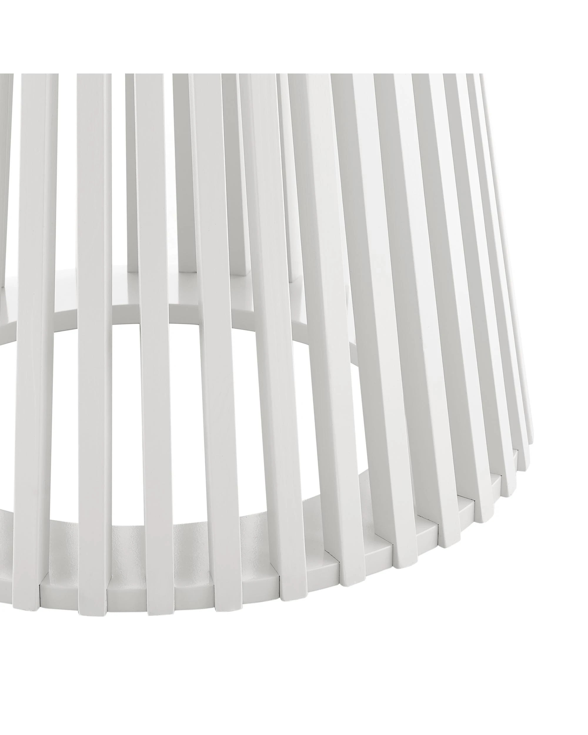 6 Kodu 100cm Round Dining Table with Slat Base - White, 6 of 7