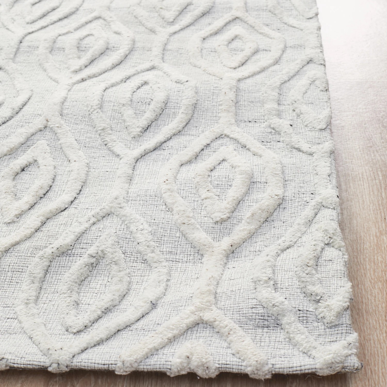 4 Common Ground Rugs Tableau 5050 400x300cm - Extra Extra Large Hand Loomed Wool Floor Rug - White, 4 of 7
