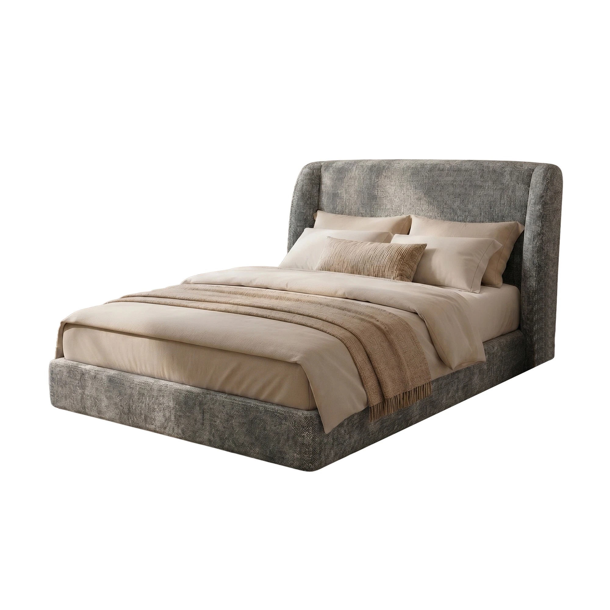 3 Milano Urbana Luxe Tool Free Jacquard Bed Frame - Double - Grey, 3 of 3