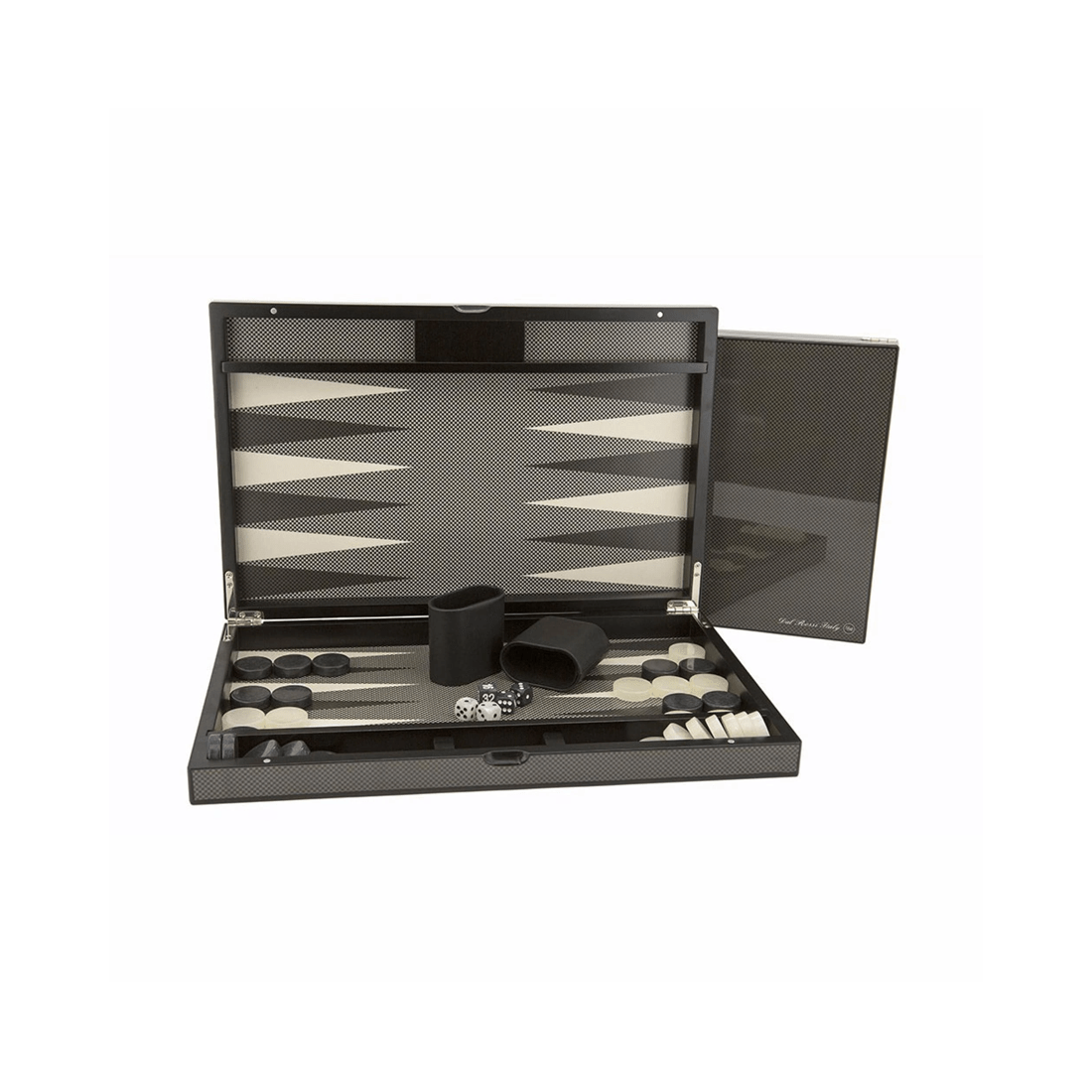 1 Dal Rossi Italy Dal Rossi Carbon Fibre Finish 18'' Backgammon Set, 1 of 3