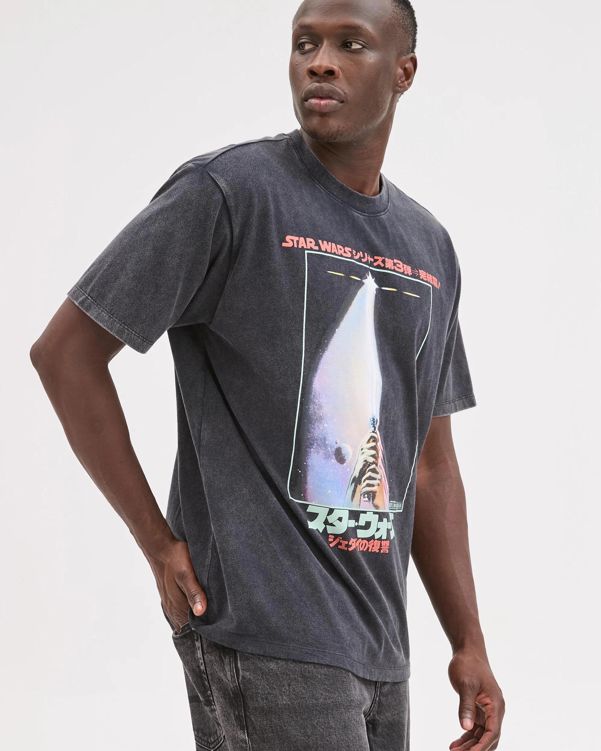 3 Disney Star Wars Japan Australian Cotton T-Shirt WASHED BLACK, 3 of 6