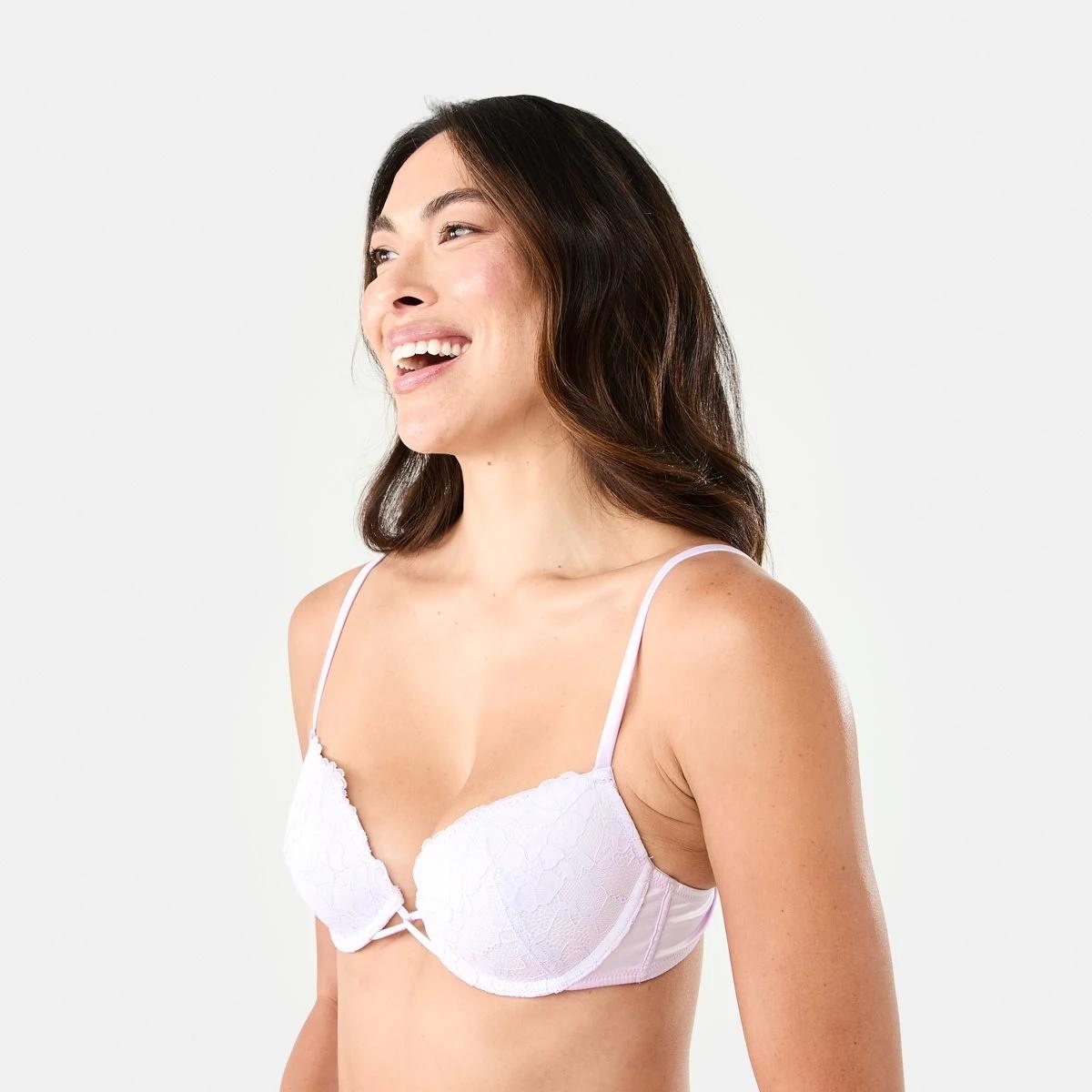 2 Co-ordinated Lace & Satin Push-Up Bra Lily Laven, 2 of 7