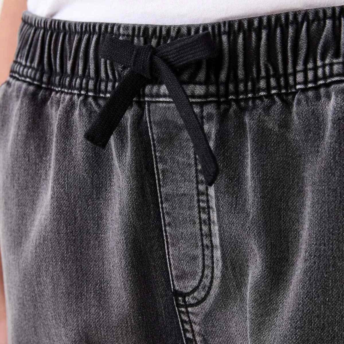 4 Pull On Denim Moto Shorts BLACK WASH, 4 of 7