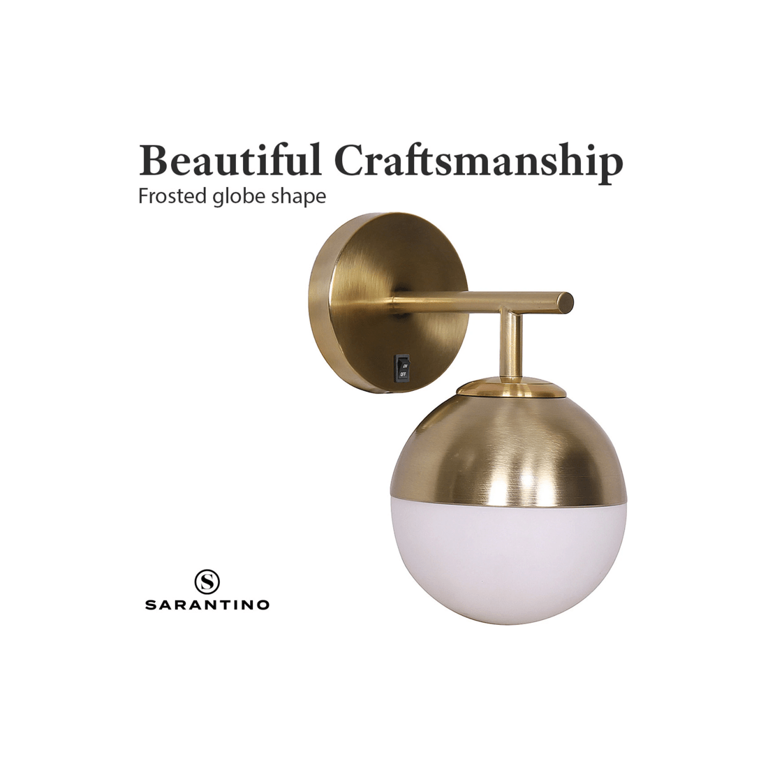 6 Sarantino Wall Lamp With Gold Metal Base And White Glass Shade, 6 of 10