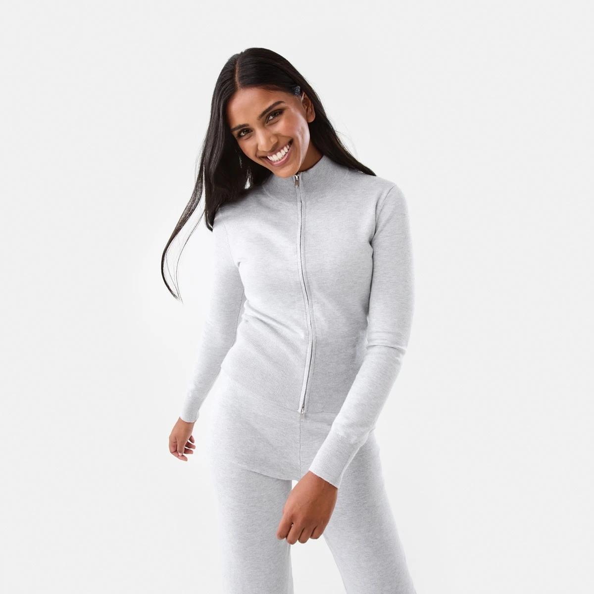 2 Zip Through Cardigan Slvr Marle, 2 of 9