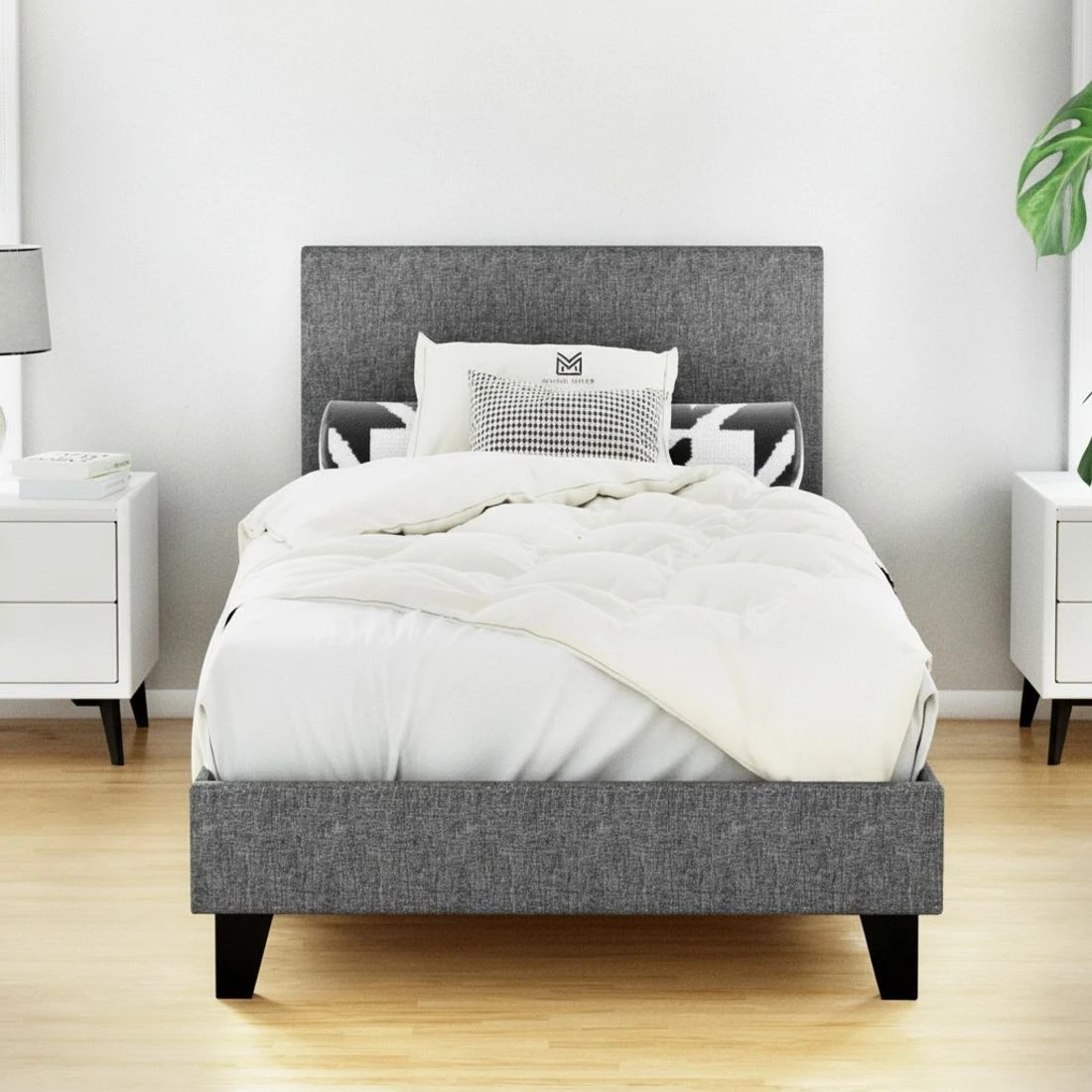 1 Artiss Bed Frame Single Size  NEO - Grey, 1 of 6