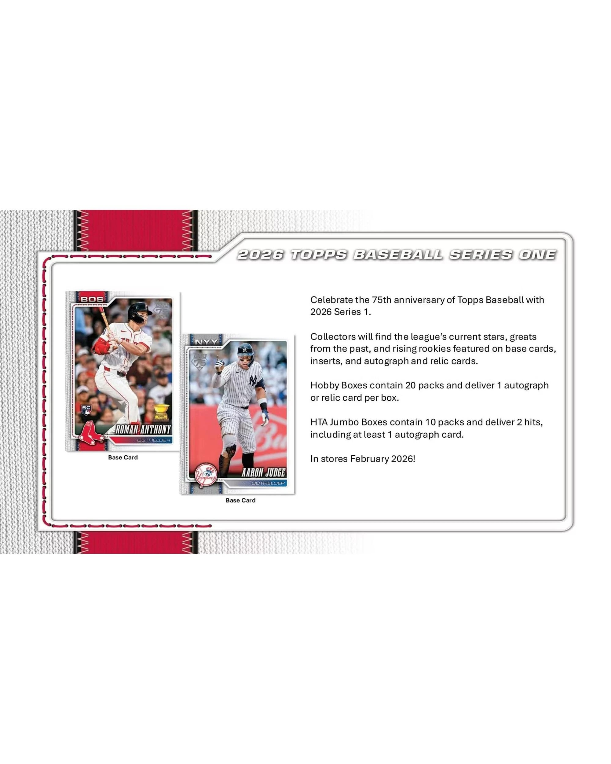 2 Topps 2026 MLB Series 1 Baseball Jumbo Pack, 2 of 10