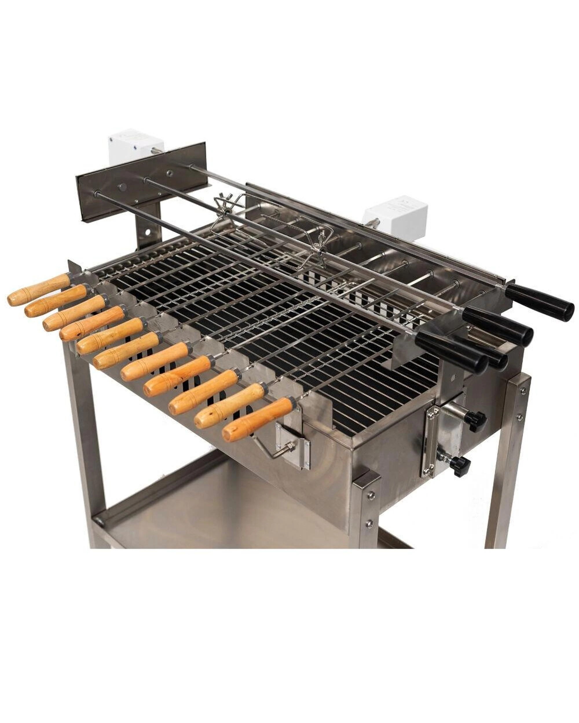 3 Outdoor Central Straight 3 Skewer in - line Cyprus Spit - Stainless Steel, 3 of 10