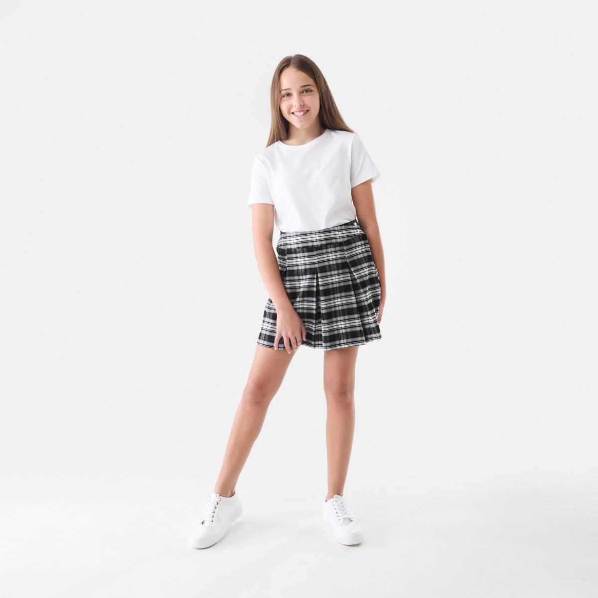 5 Pleated Check Skirt B/w90schk, 5 of 6