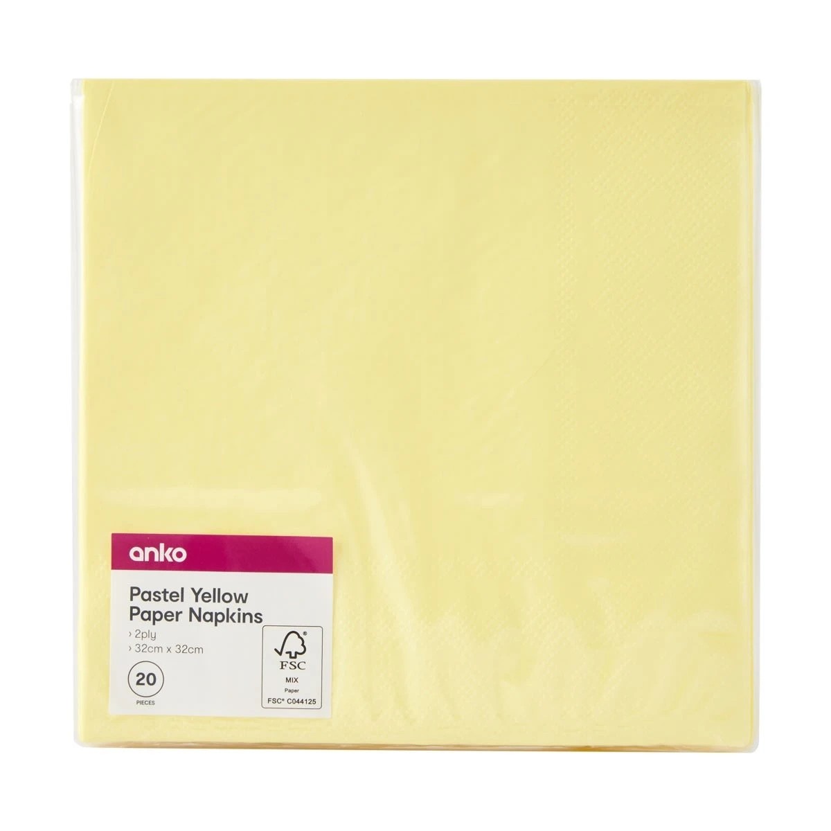 5 20 Piece Pastel Yellow Paper Napkins, 5 of 5