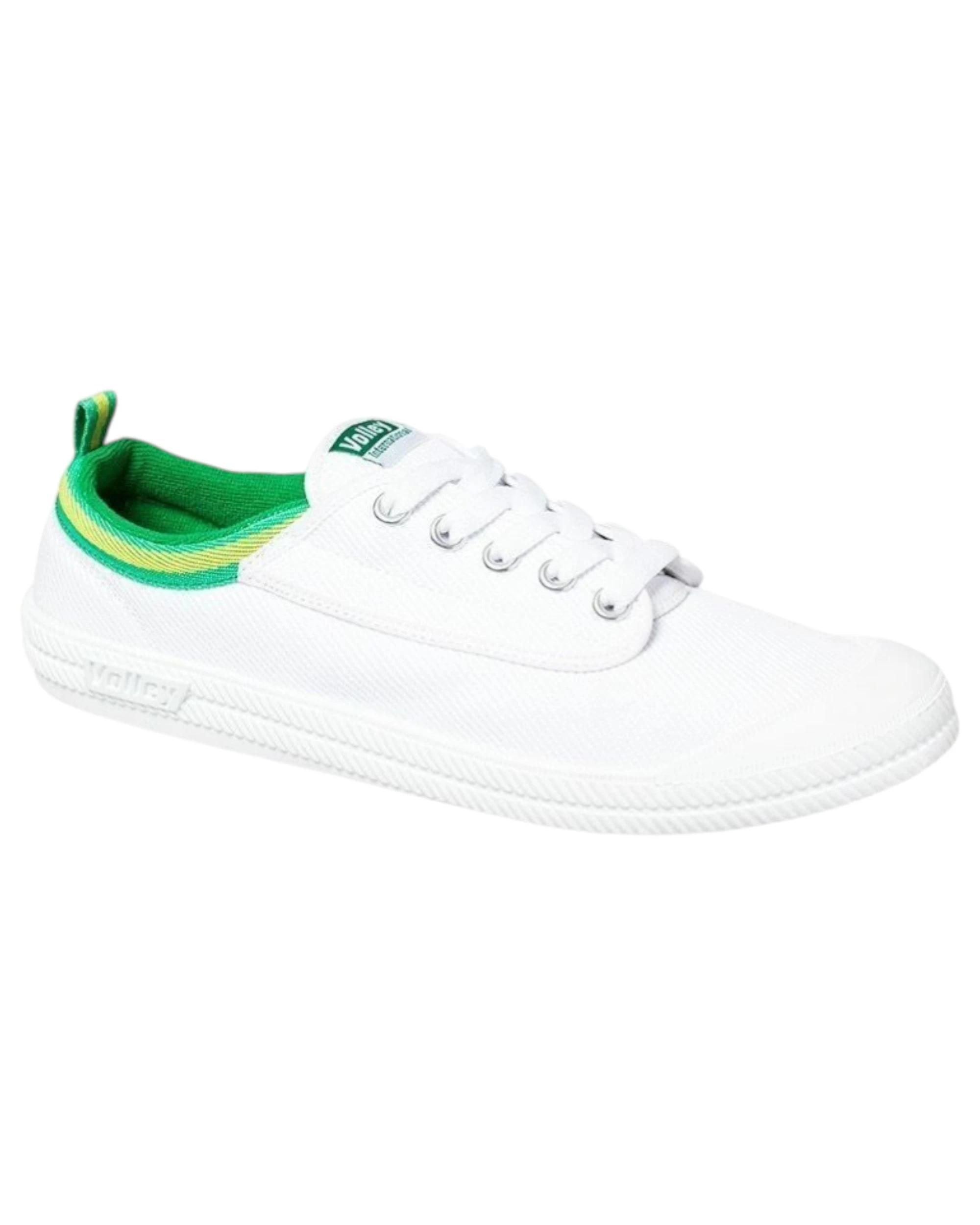 1 Volley International Low Canvas Casual Mens Shoes - White/Green/Gold WHITE/GREEN/GOLD, 1 of 1