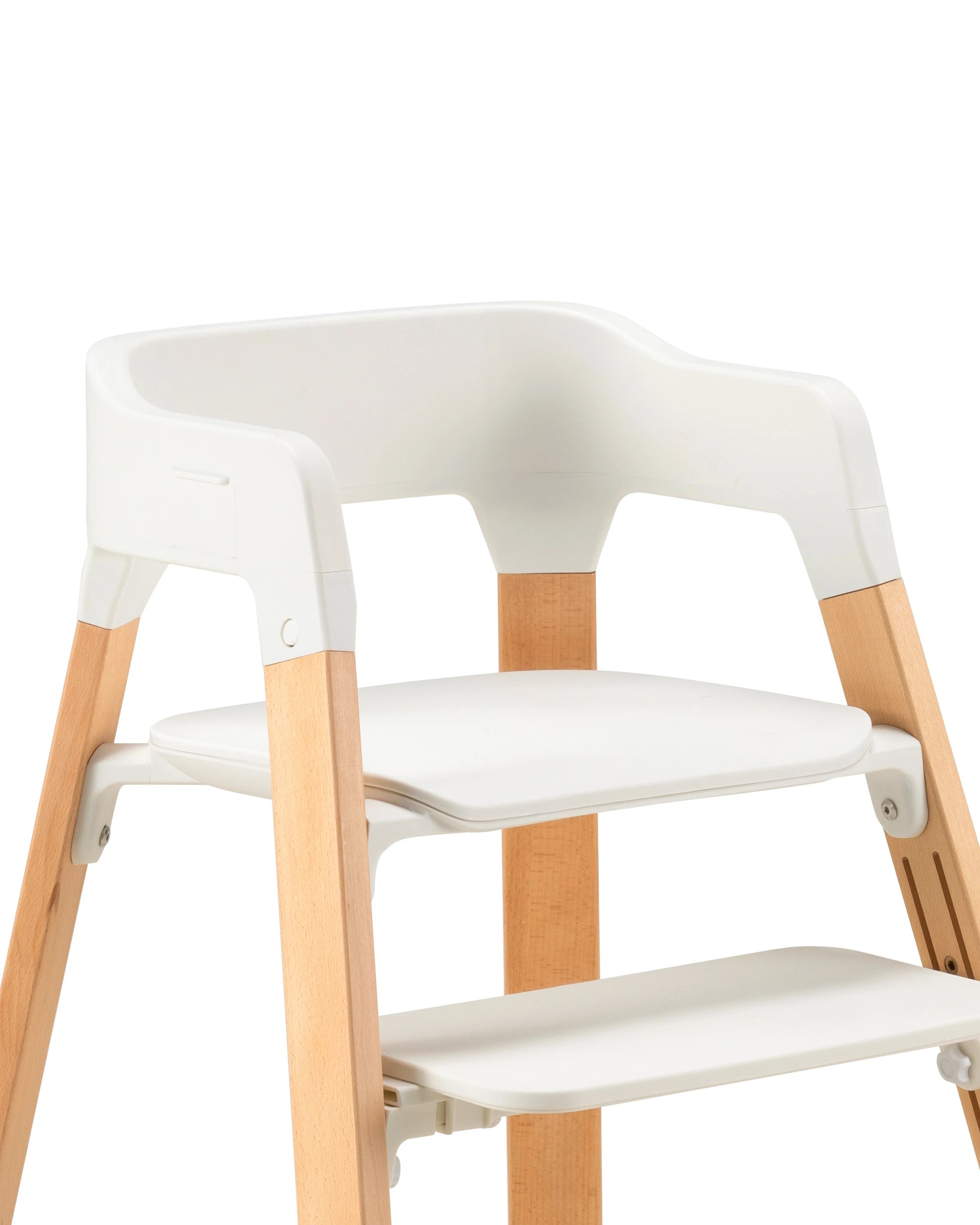 7 PlayPals 3-In-1 Baby High Chair Stable Wooden Feeding Chair Adjustable Tray & Footrest Blue, 7 of 9