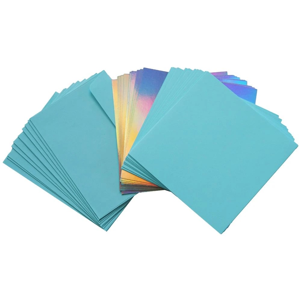 2 Qcut Folding Cards Set Pastel Blue/Holographic, 2 of 3