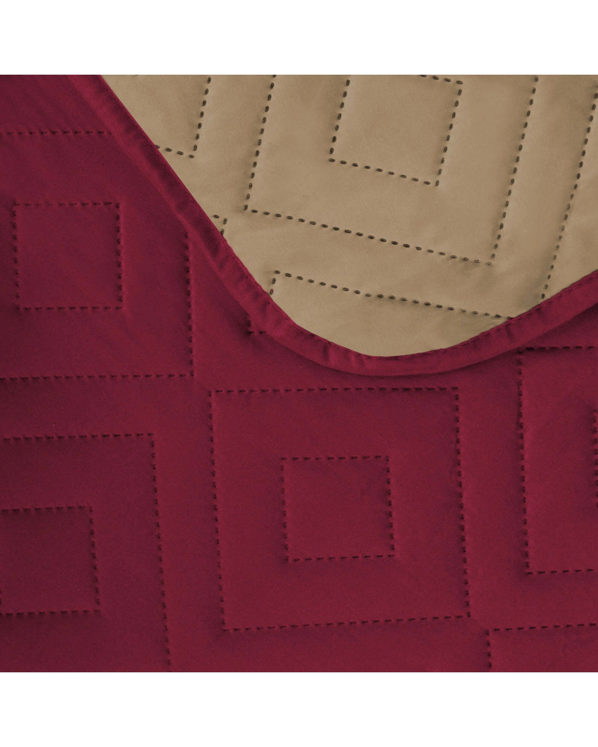 4 Smarcute 4 Seater Reversible Non-Slip Sofa Cushion with Straps - Burgundy, 4 of 5