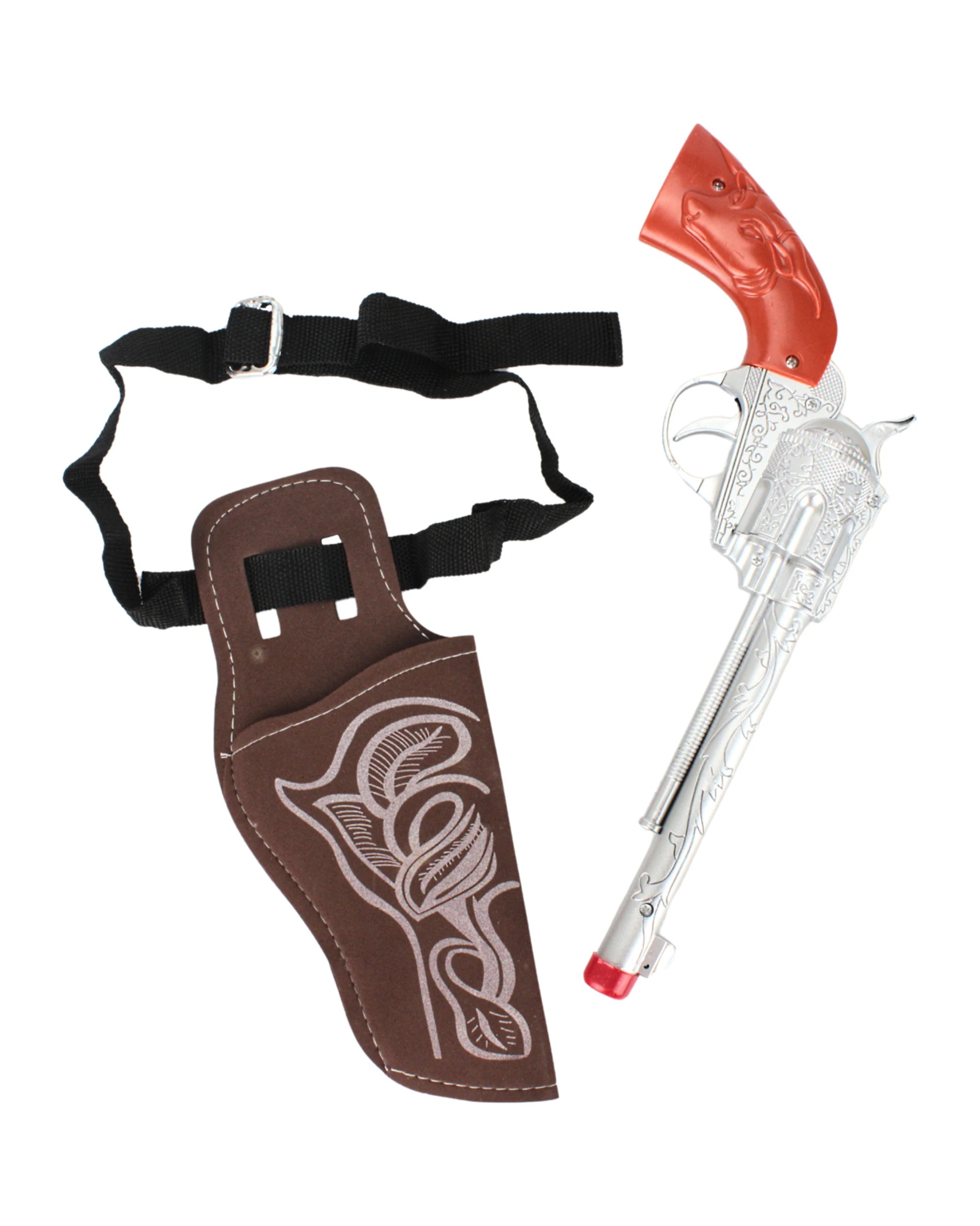 1 JDParty Toy Revolver And Holster Set - Silver, Brown, 1 of 3