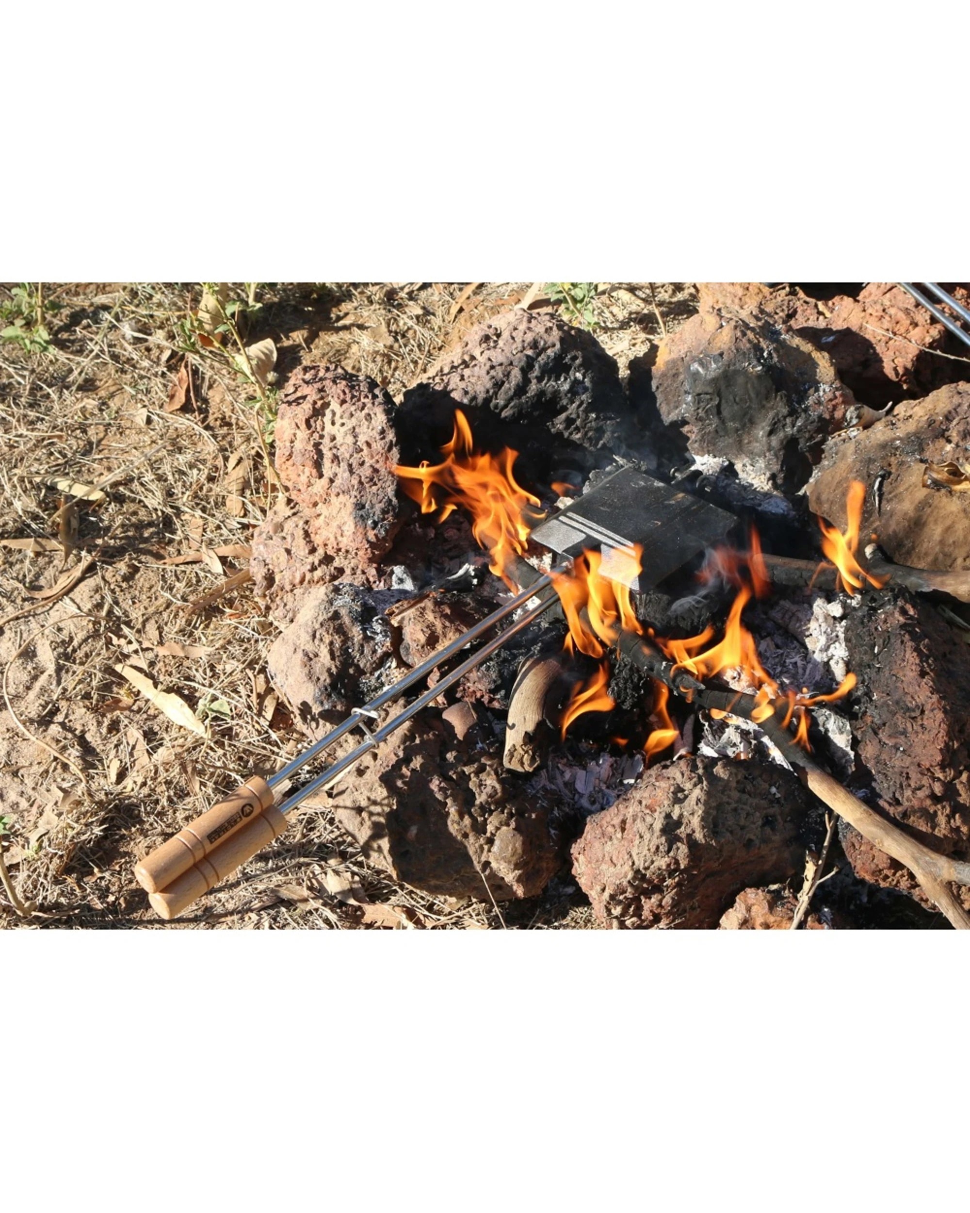 5 Wildtrak Jaffle Cast Iron Single With Wood Handle Camping Cookware - Black, 5 of 7