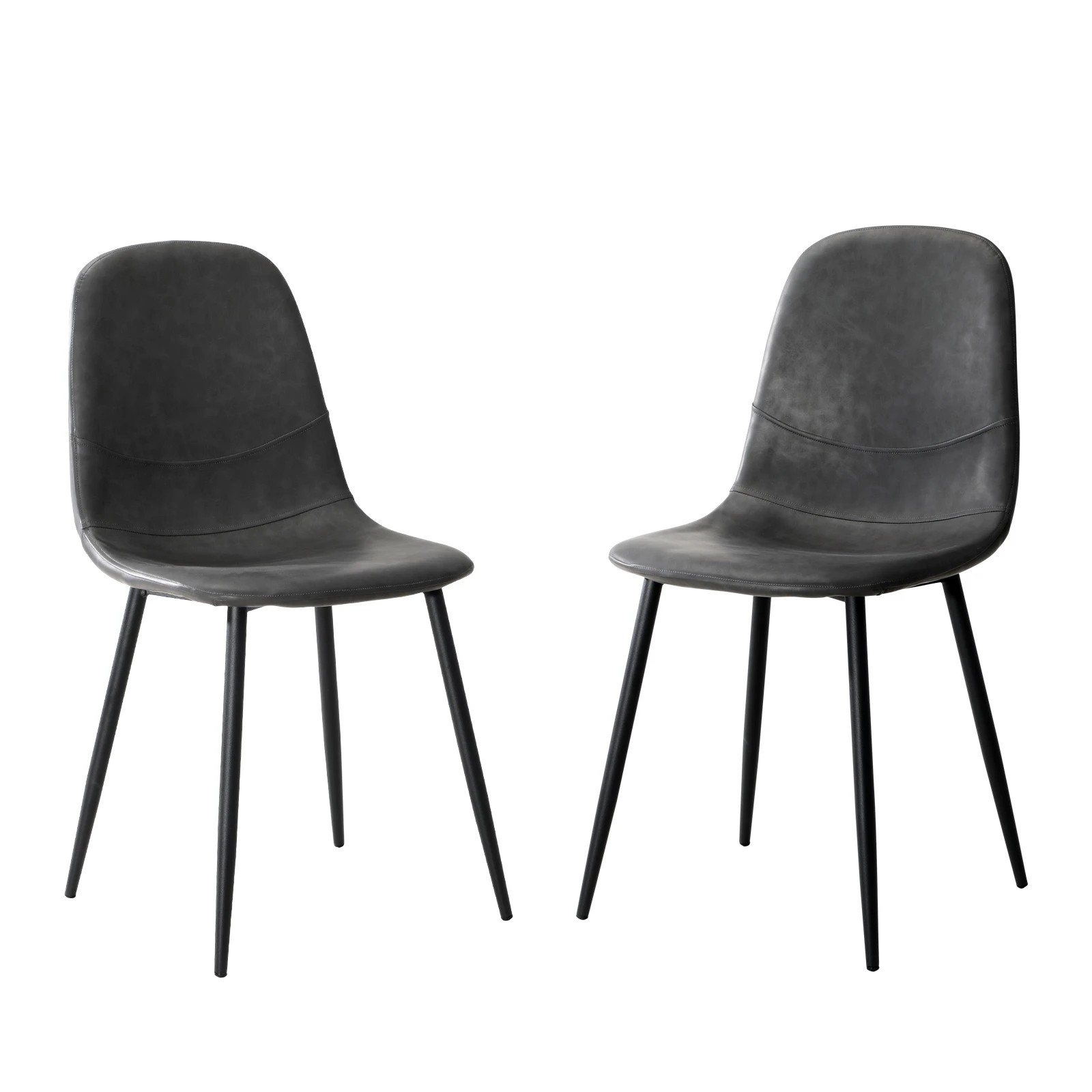 1 Oikiture 2x Dining Chairs Kitchen Accent Chair Lounge Room Pu Leather
 - Grey, 1 of 10