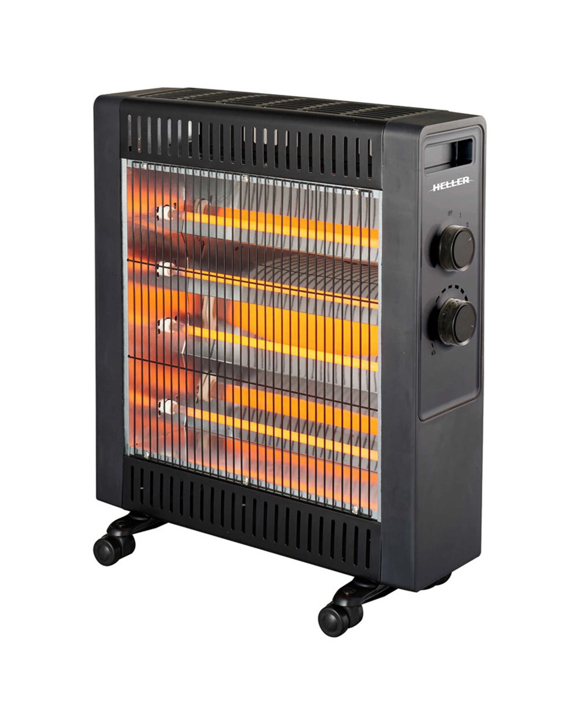 1 Heller 2200w Black Quartz Radiant Heater Floor W/ 2 Heating Settings/adjustable - Black, 1 of 3