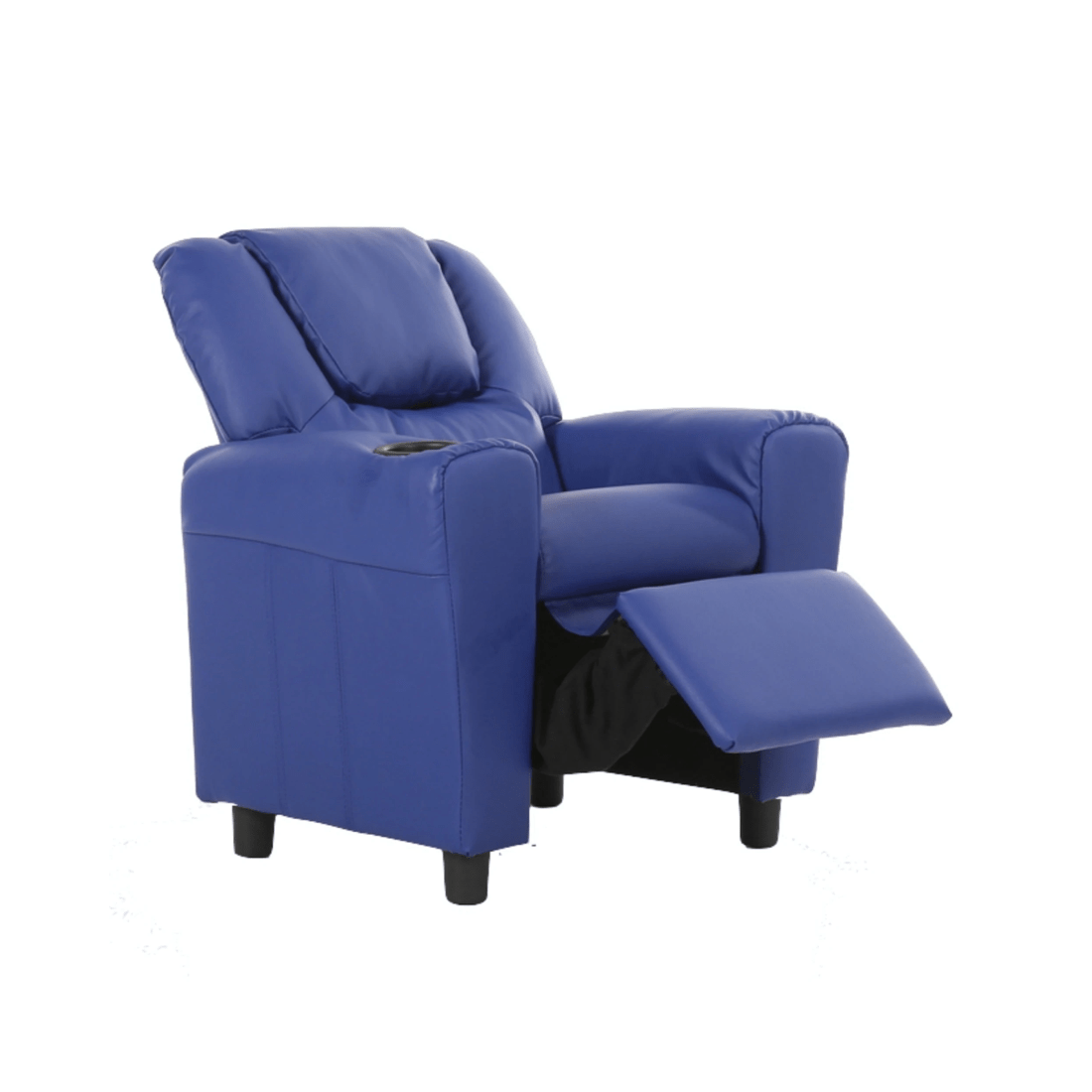 2 BR Home Set of 4 Oliver Kids Recliner Chair Sofa Children Lounge Couch PU Armchair Blue, 2 of 5
