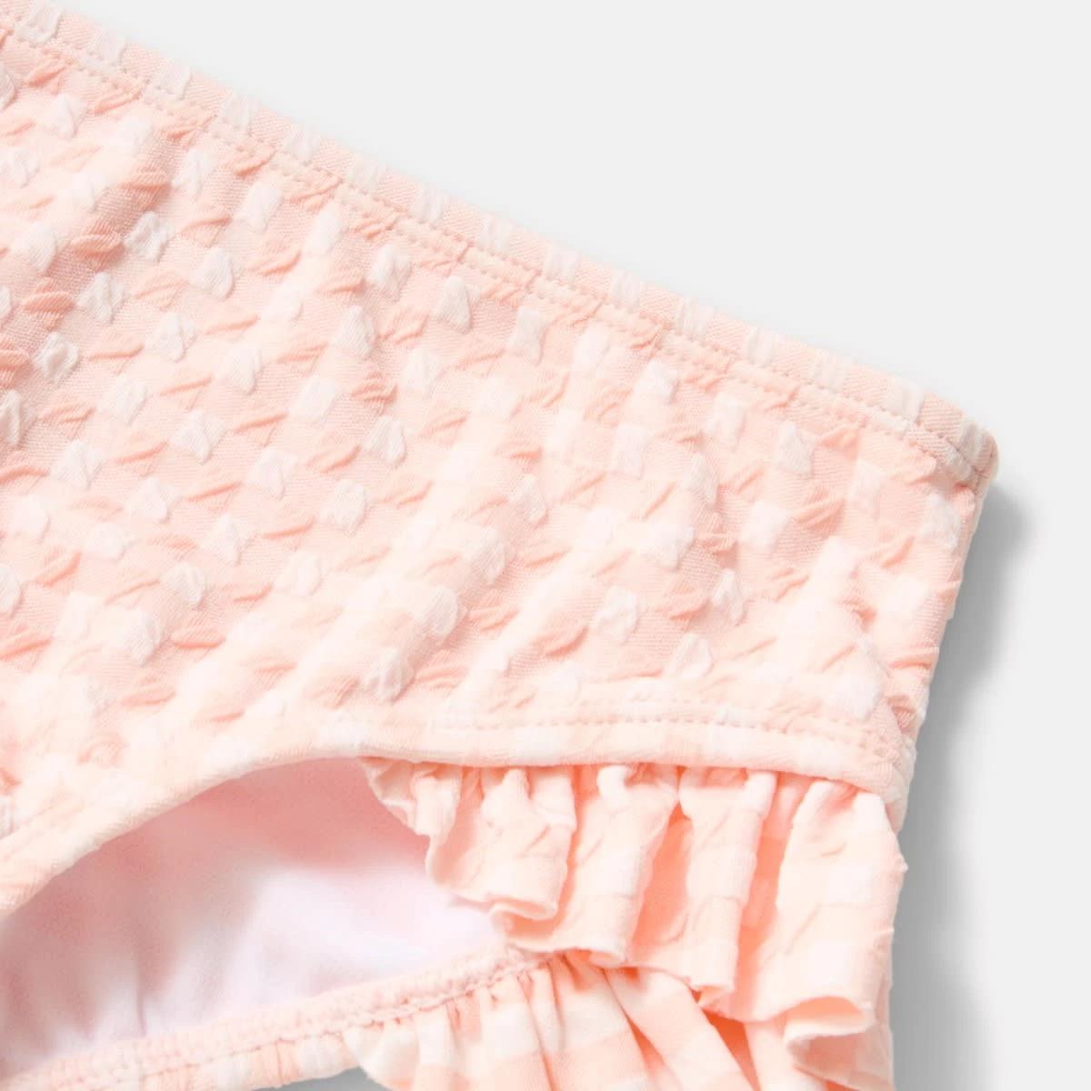 9 2 Piece Long Sleeve Rash Swim Set GINGHAM PEACH, 9 of 9