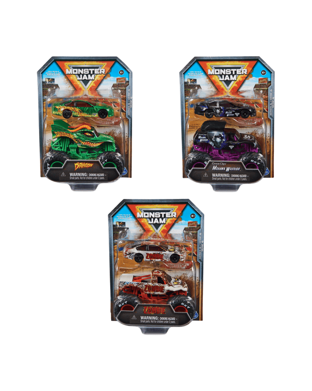 Monster Jam 1:64 Scale Truck and Race Car Set - Asso