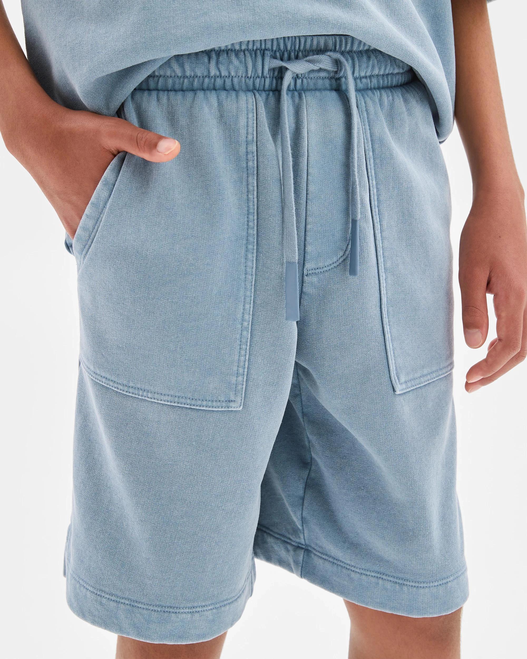 3 Target Kids Australian Cotton Blend Washed Fleece Knit Shorts BLUE, 3 of 6