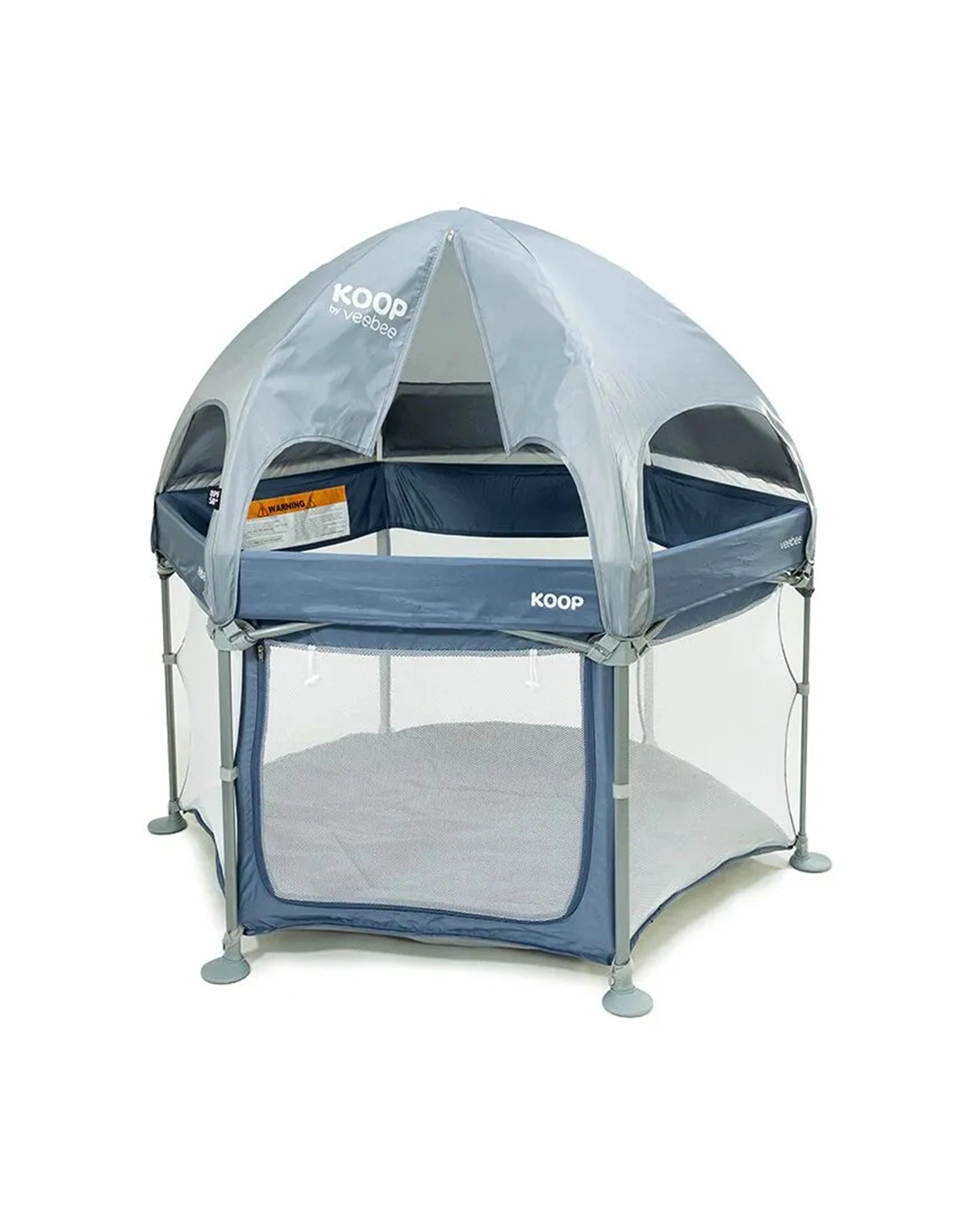 4 Vee Bee Koop Kids Indoor Outdoor Play Yard With Carry Bag And Canopy - Blue, 4 of 9