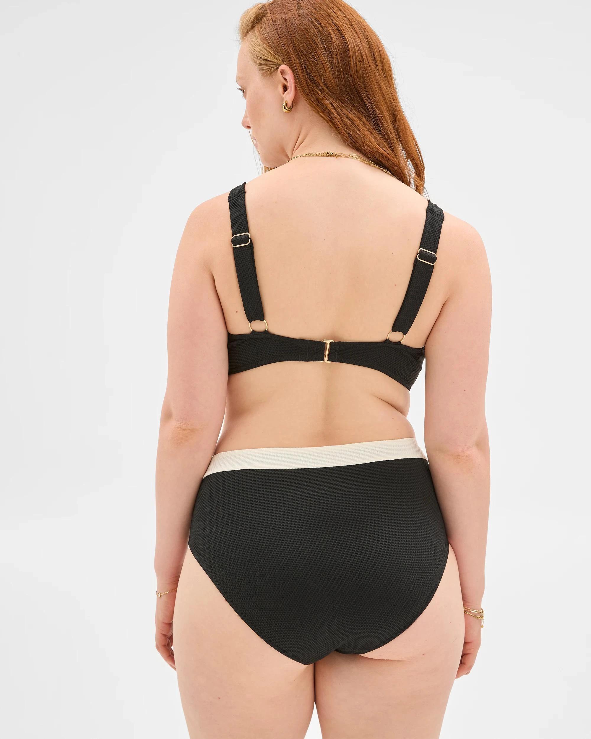 5 Target Resort High Waisted Honeycomb Bikini Bottoms - Shape Your Body BLACK / WHITE, 5 of 10