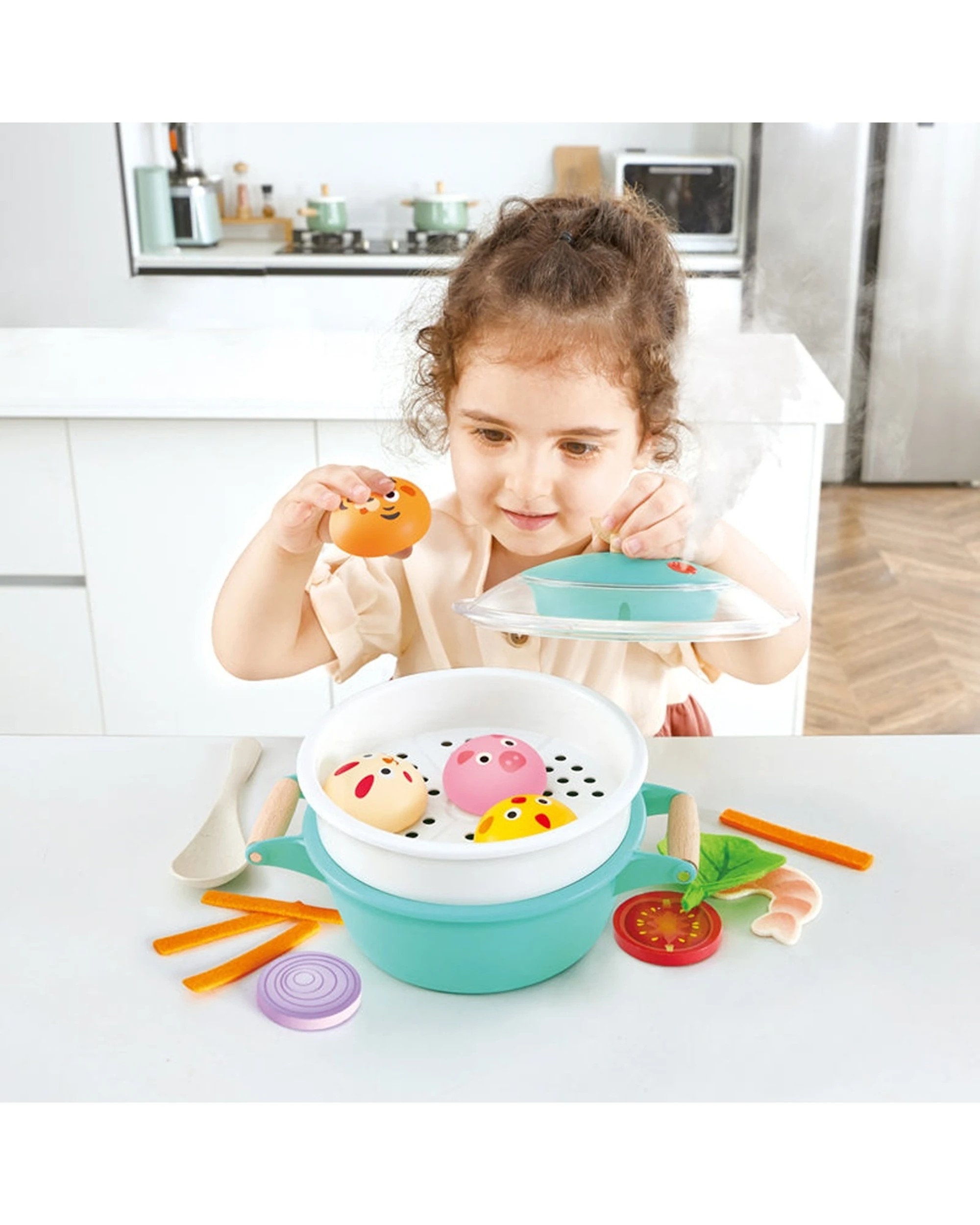 4 Hape Little Chef Cooking & Steam Playset With Realistic Sound Mist - Blue, 4 of 4