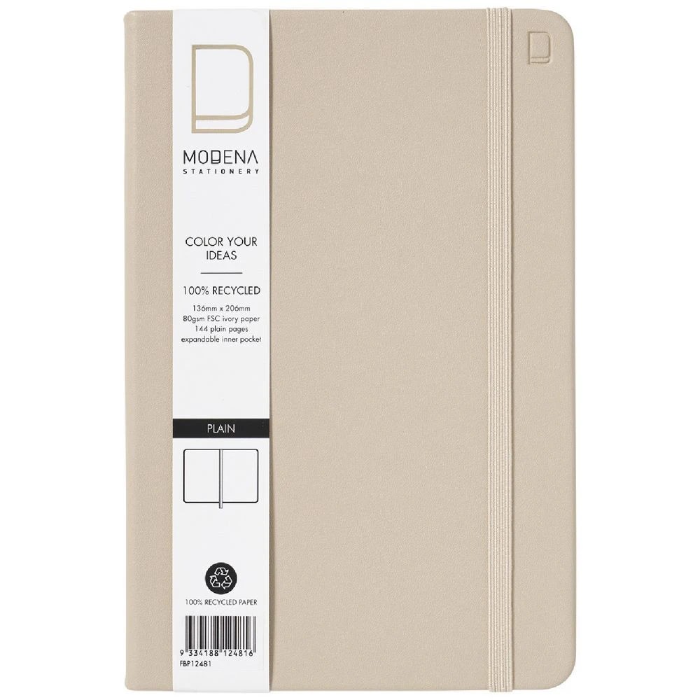 1 Modena A5 PU Plain Notebook Beige, 1 of 5