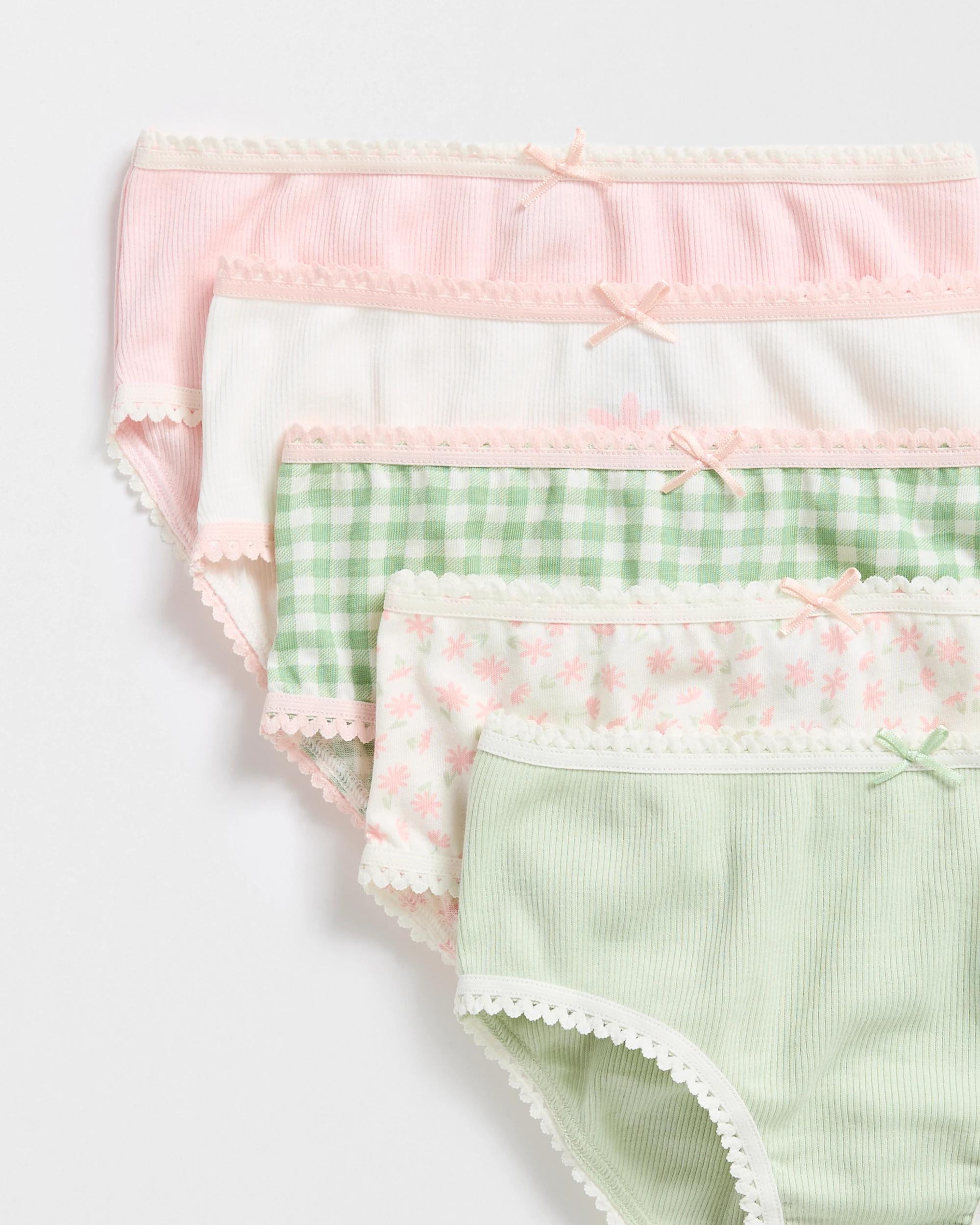 3 Australian Cotton Younger Girls Underwear Briefs 5 Pack - Maxx FLORAL, 3 of 3