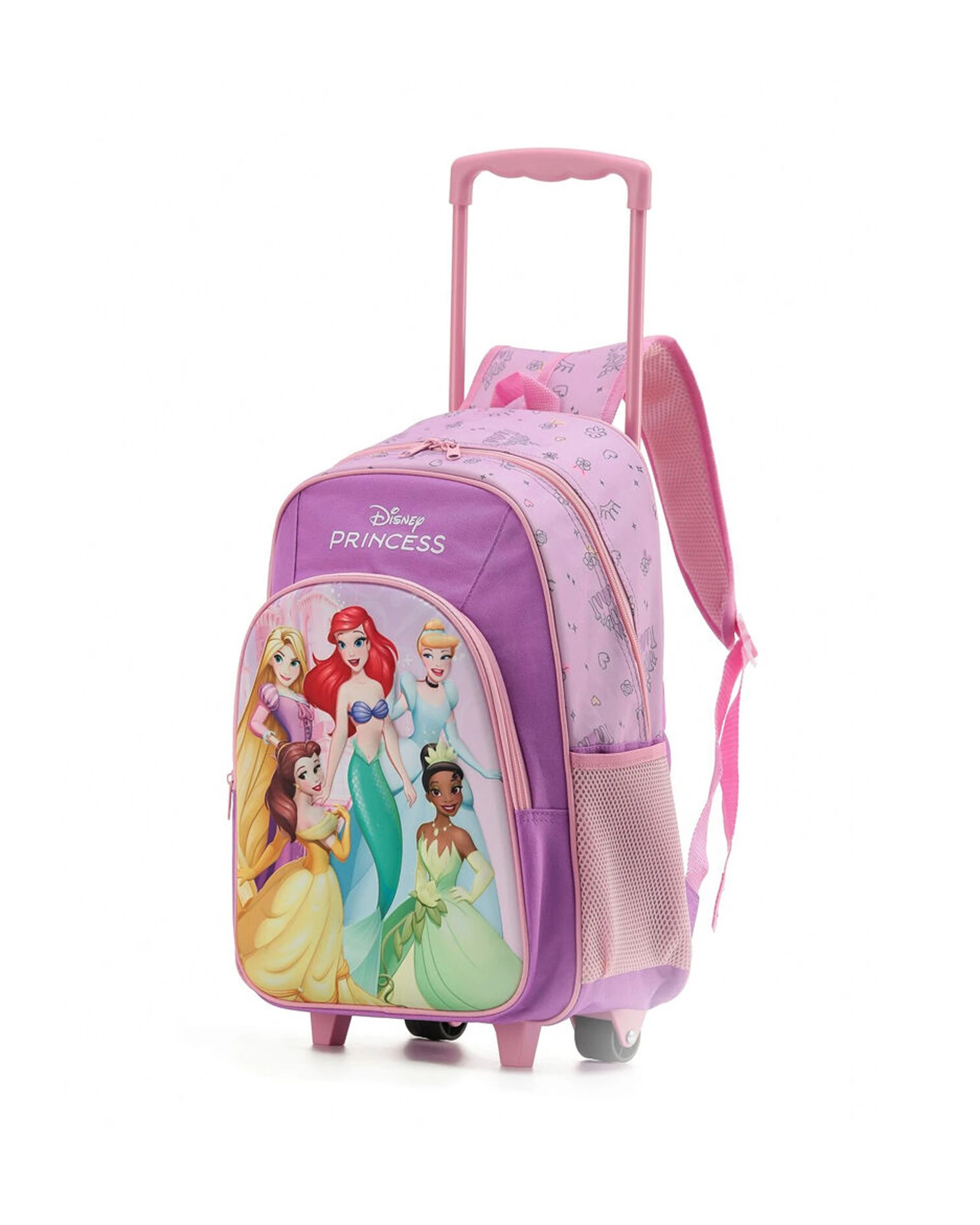 1 Disney Princesses Trolley Wheeled Backpack Girls School 17 In 3y Plus 3D Mould - Multi, 1 of 3
