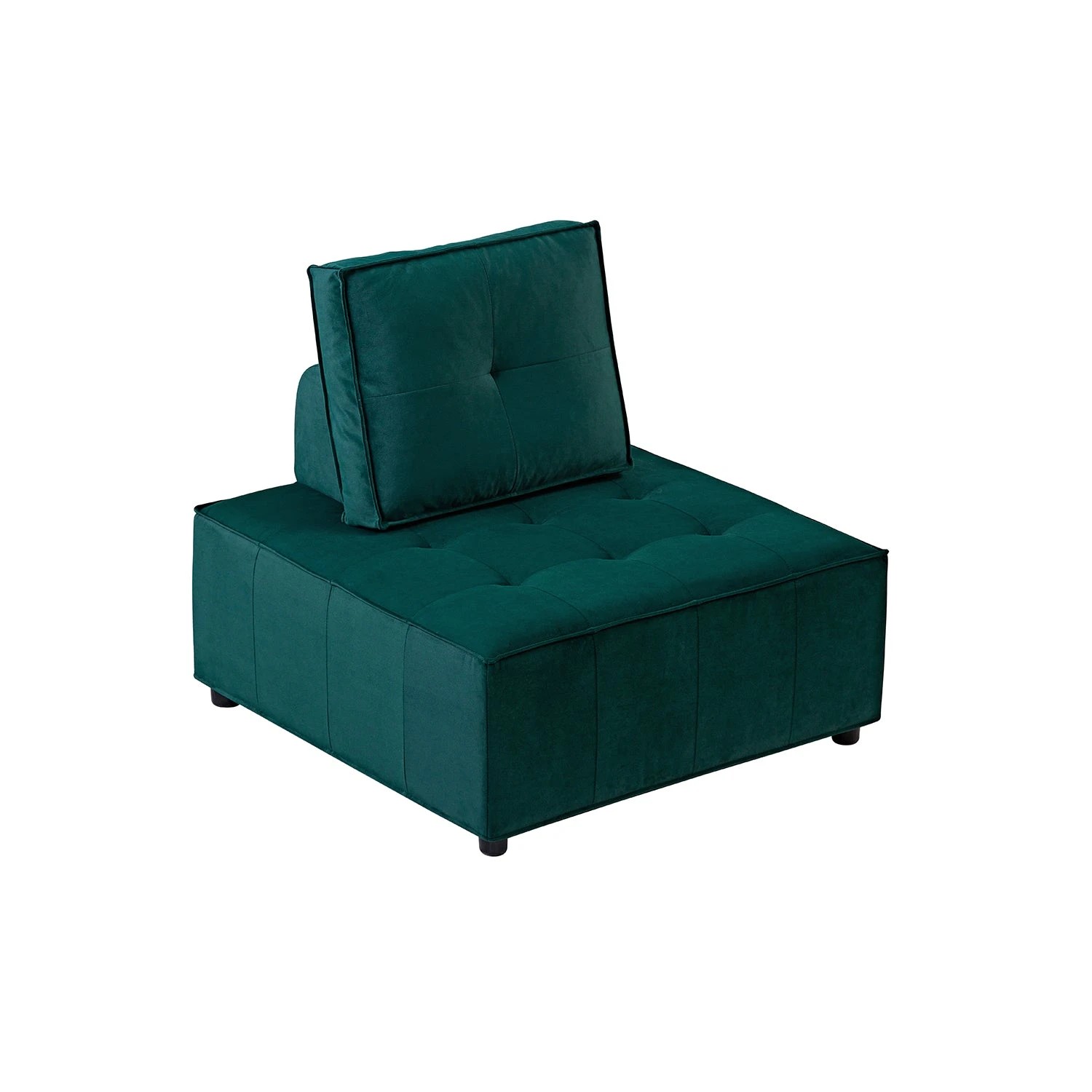 1 Foret 86cm Armless Seat Modular Extension Lounge Couch Velvet Fabrics Sofa Green, 1 of 10