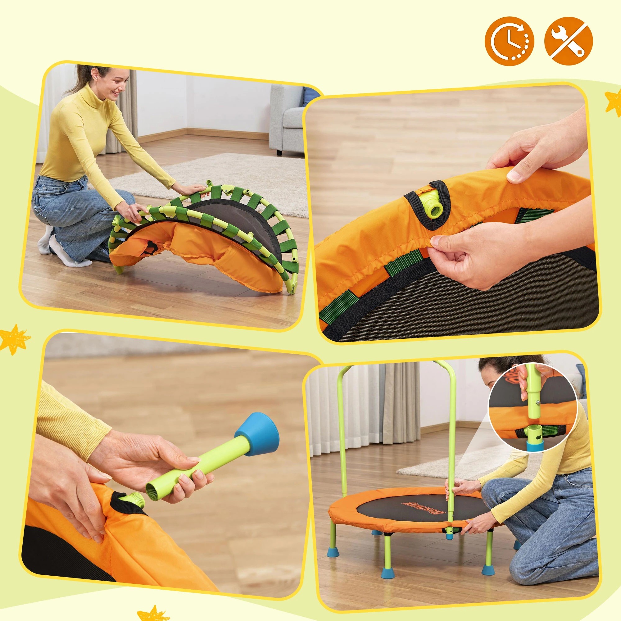 7 Bestway Kids Trampoline Foldable Rebounder Fitness for Ages 3+ - Orange, 7 of 9