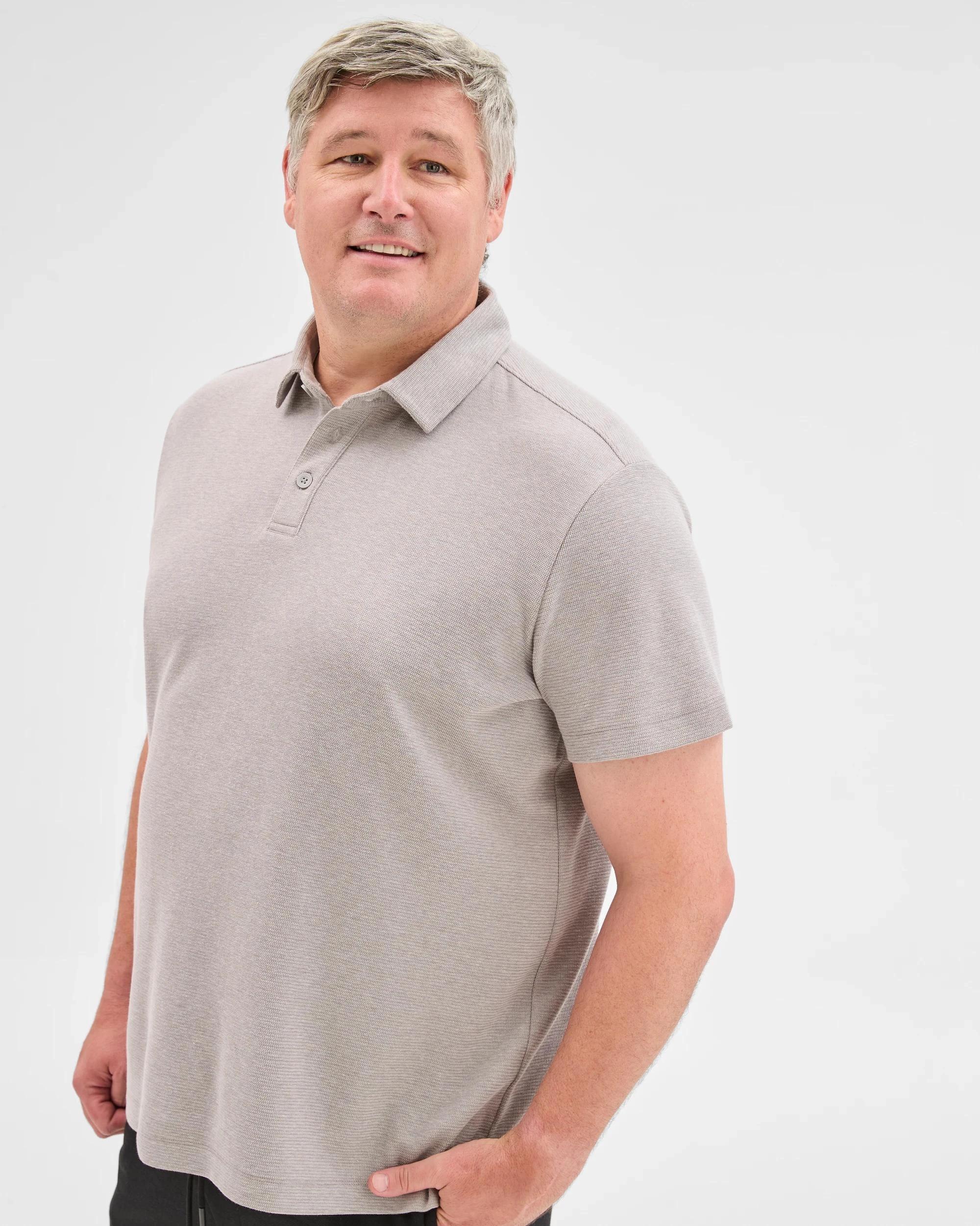 4 Target Plus Size Australian Cotton Blend Textured Polo Top GREY, 4 of 5